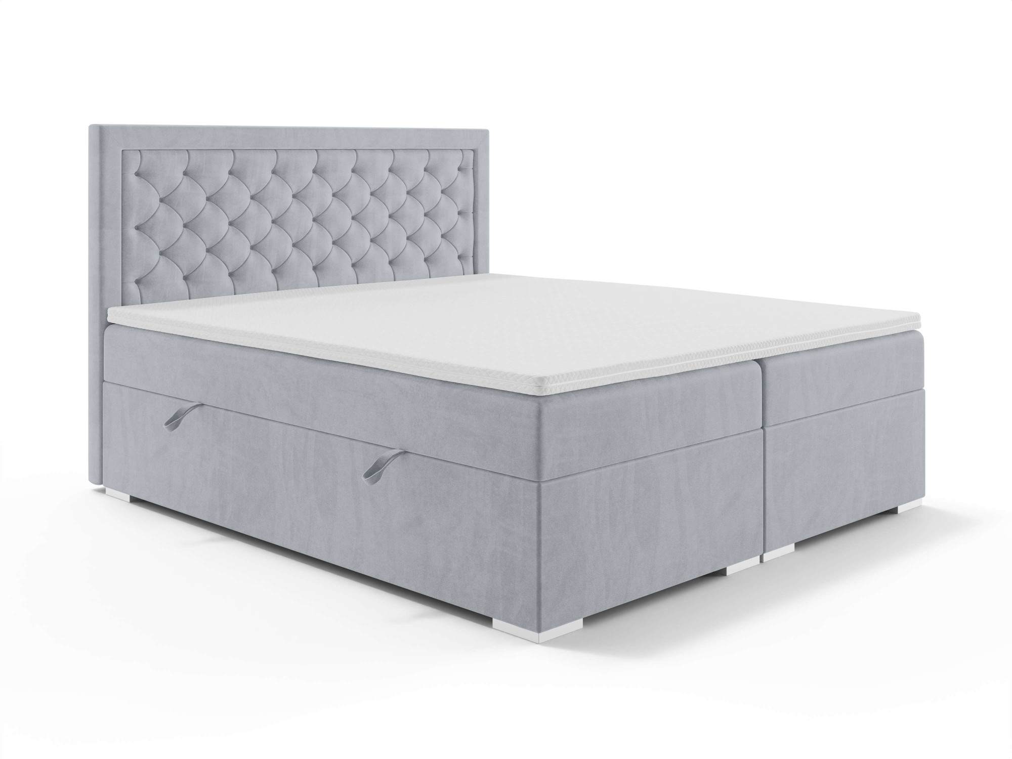 Leonique Polsterbett »SACY mit Matratze und Topper, in 2 Breiten (160 und 180 cm)«, Boxspringbett mit Kopfteil, Bettkasten, Matratze (BFK/TFK) und Topper