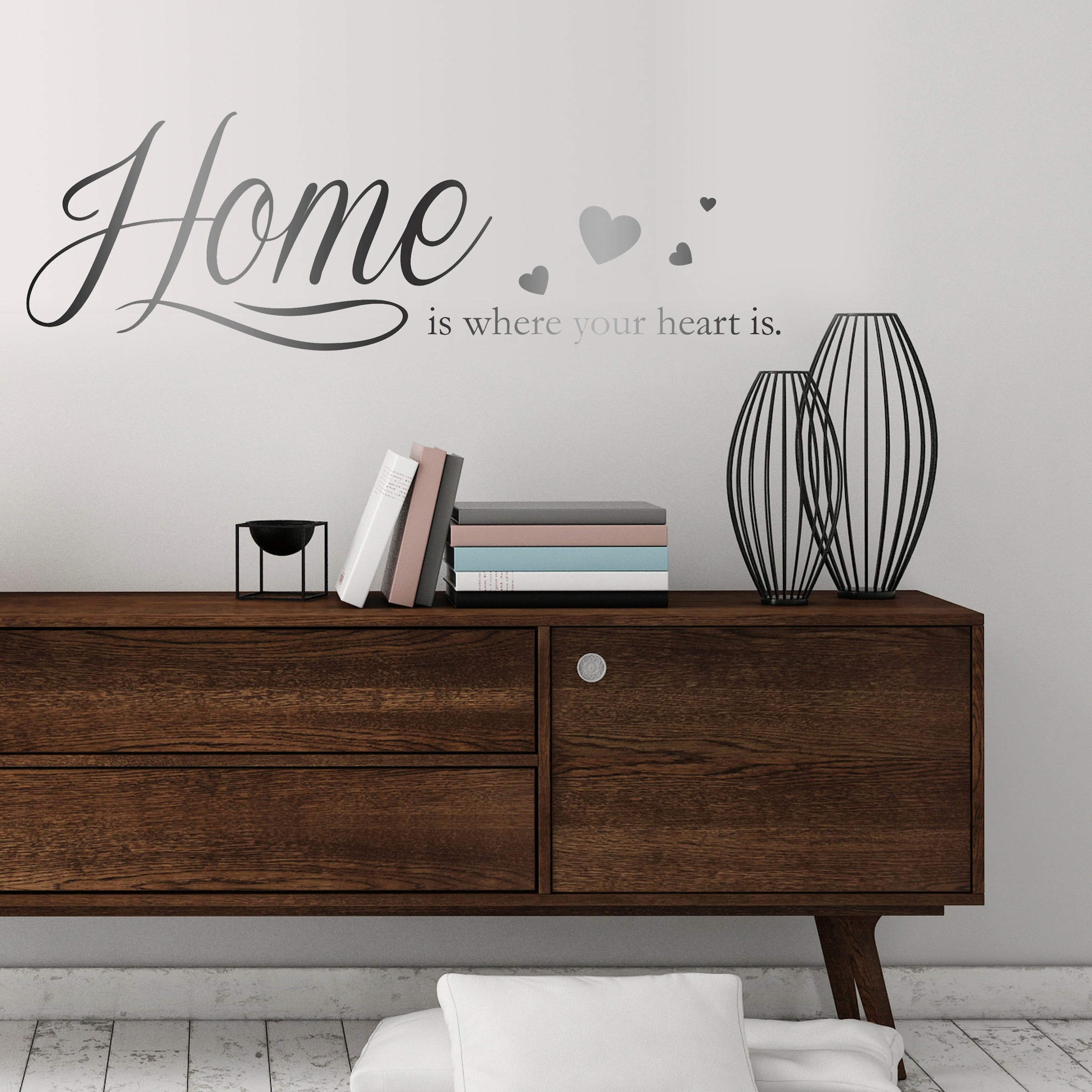 queence Wandtattoo »Home is where your heart is«, 120 x 30 cm kaufen | BAUR