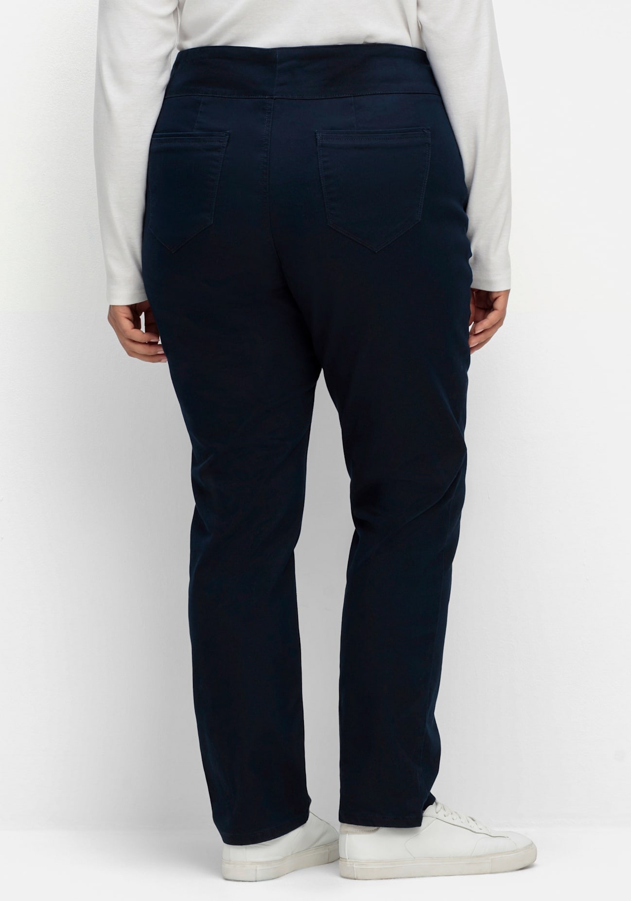 Schlupfhose CASUAL LOOKS, Damen, Gr. 255, Extrakurzgrößen, blau (marine), 65% Baumwolle, 33% Polyester, 2% Elasthan, unifarben, lang, Hosen Schlupfhose, Topseller 2