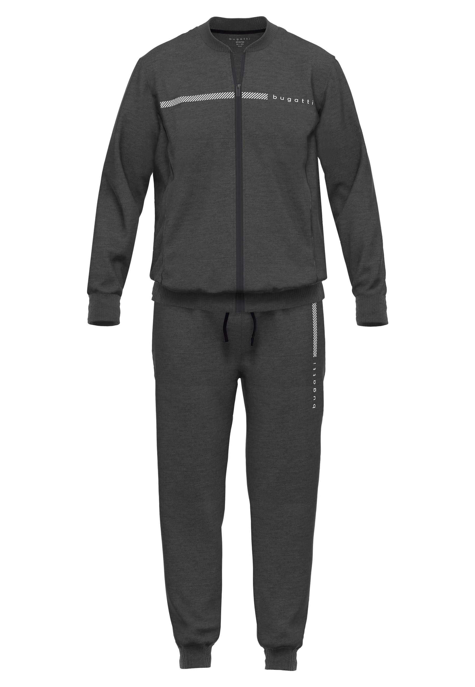 bugatti Loungeanzug "Bologna", 2 Stk. Reißverschluss, mit Logo, Rundhalsaus günstig online kaufen