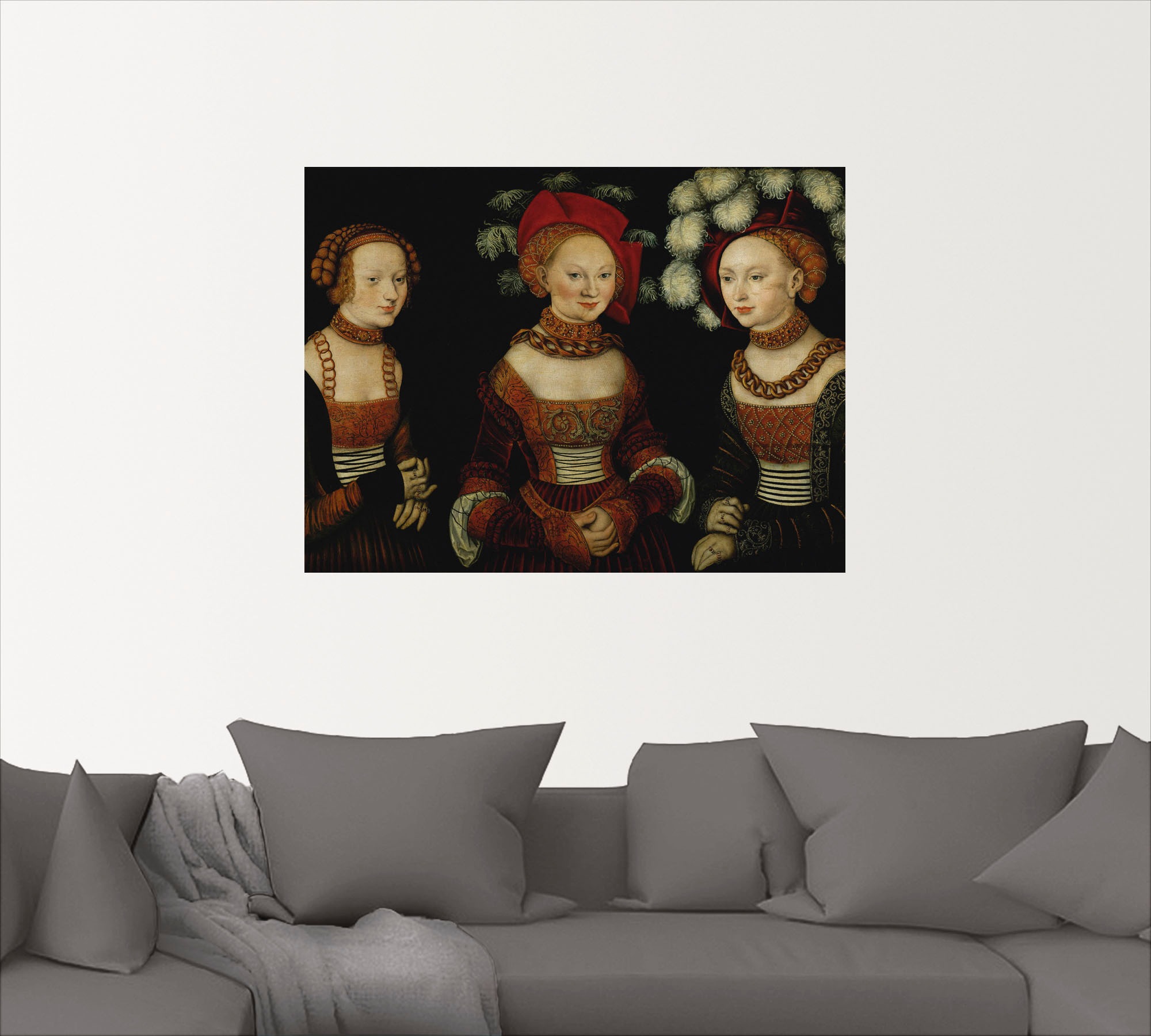 Artland Wandbild »Prinzessinnen Sibylla, Emilia, Sidonia«, Menschen, (1 St.), als Leinwandbild, Wandaufkleber oder Poster in versch. Größen