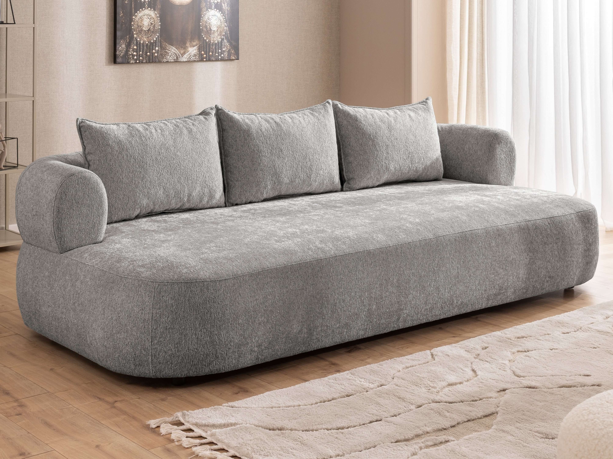 Home affaire Big-Sofa »LUSSAC 4-Sitzer Design-Sofa mit Zierkissen, Maße B/T/H: 242/123/78 cm« hoher Sitzkomfort und modernes Design, Sofa ohne Bettfunktion