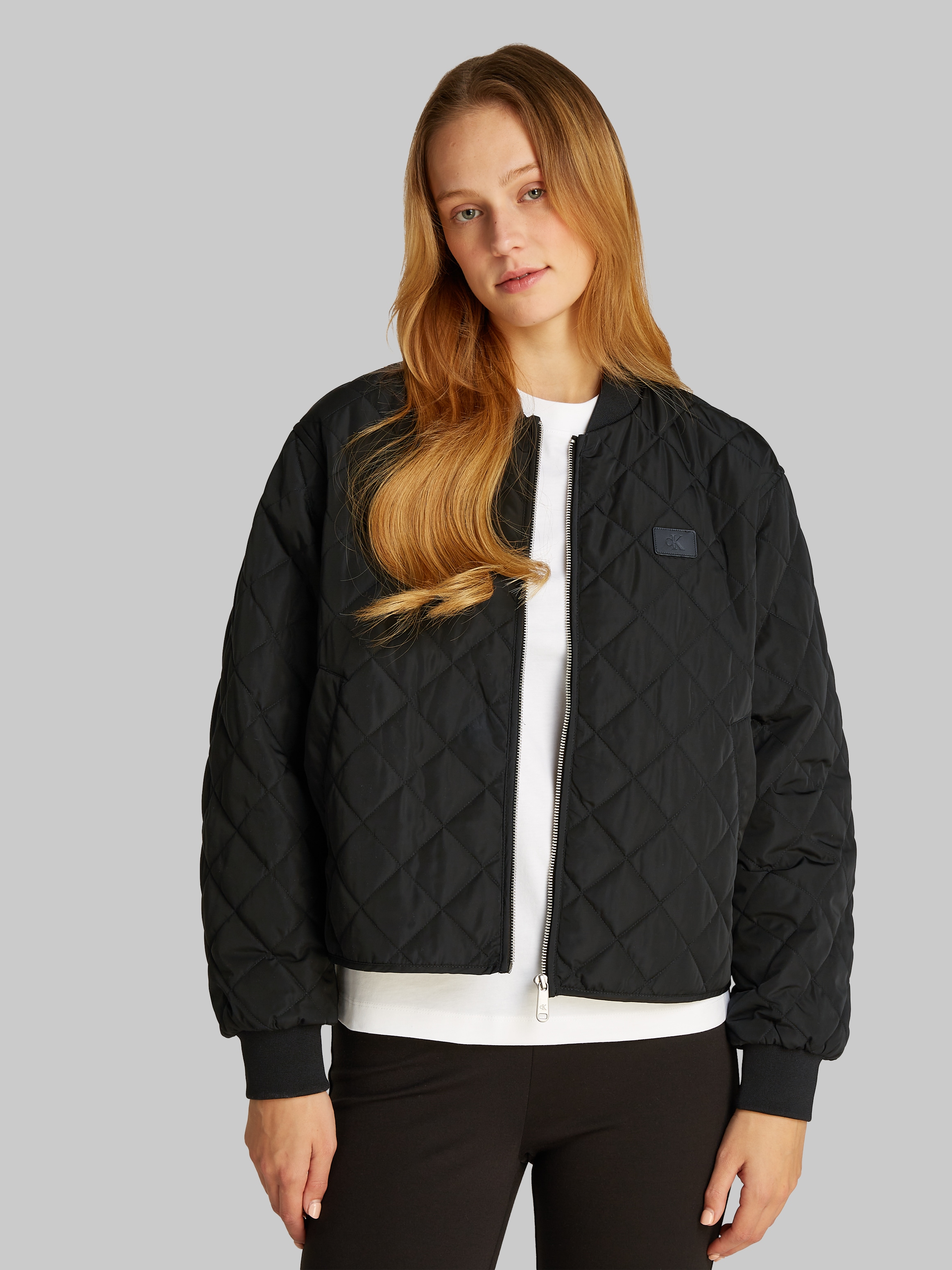 Calvin Klein Jeans Bomberjacke "LW QUILTED JACKET", mit Logodruck, mit Steppmuster