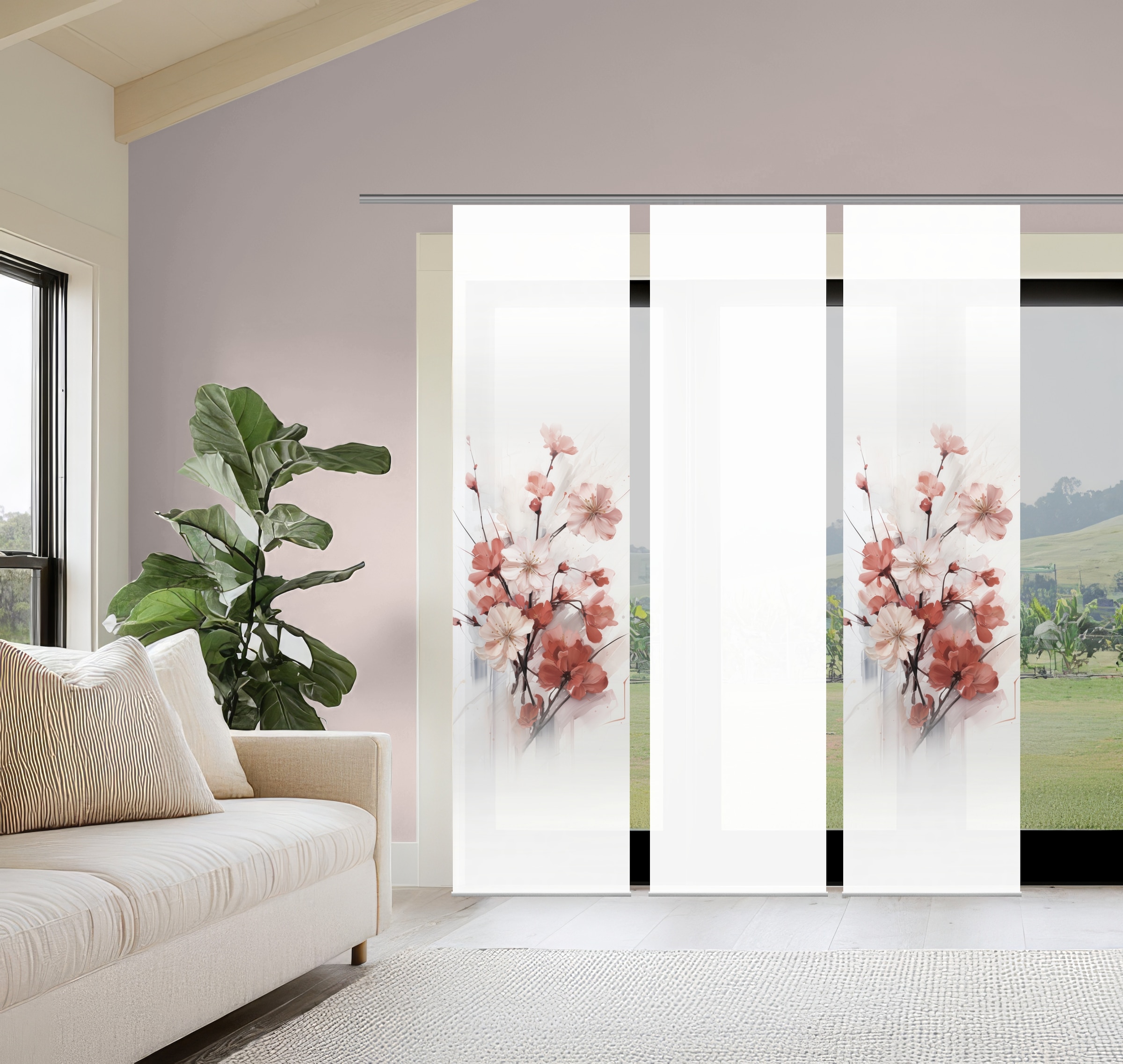 HOME WOHNIDEEN Schiebegardine "LOTUS" Paneelwagen 3 Stk. tlg. Schiebewand S günstig online kaufen