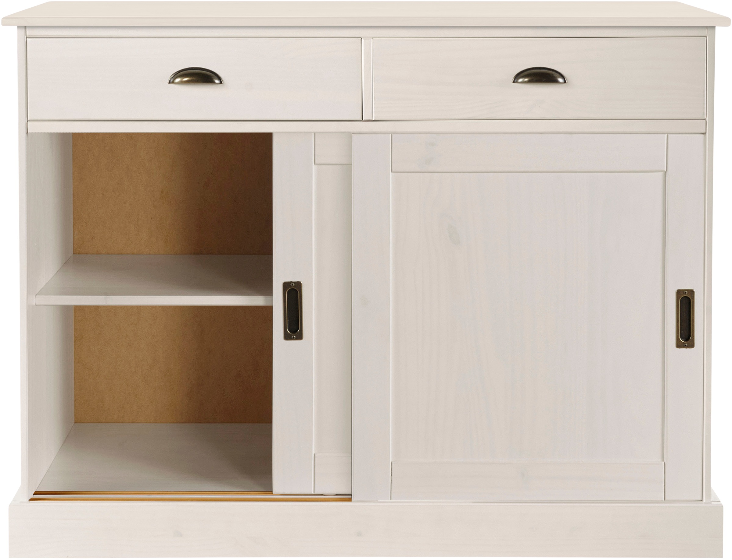 Home affaire Sideboard »Schröder«, Kommode, 2 Schiebetüren, 2 Schubkasten, aus massivem Kiefernholz