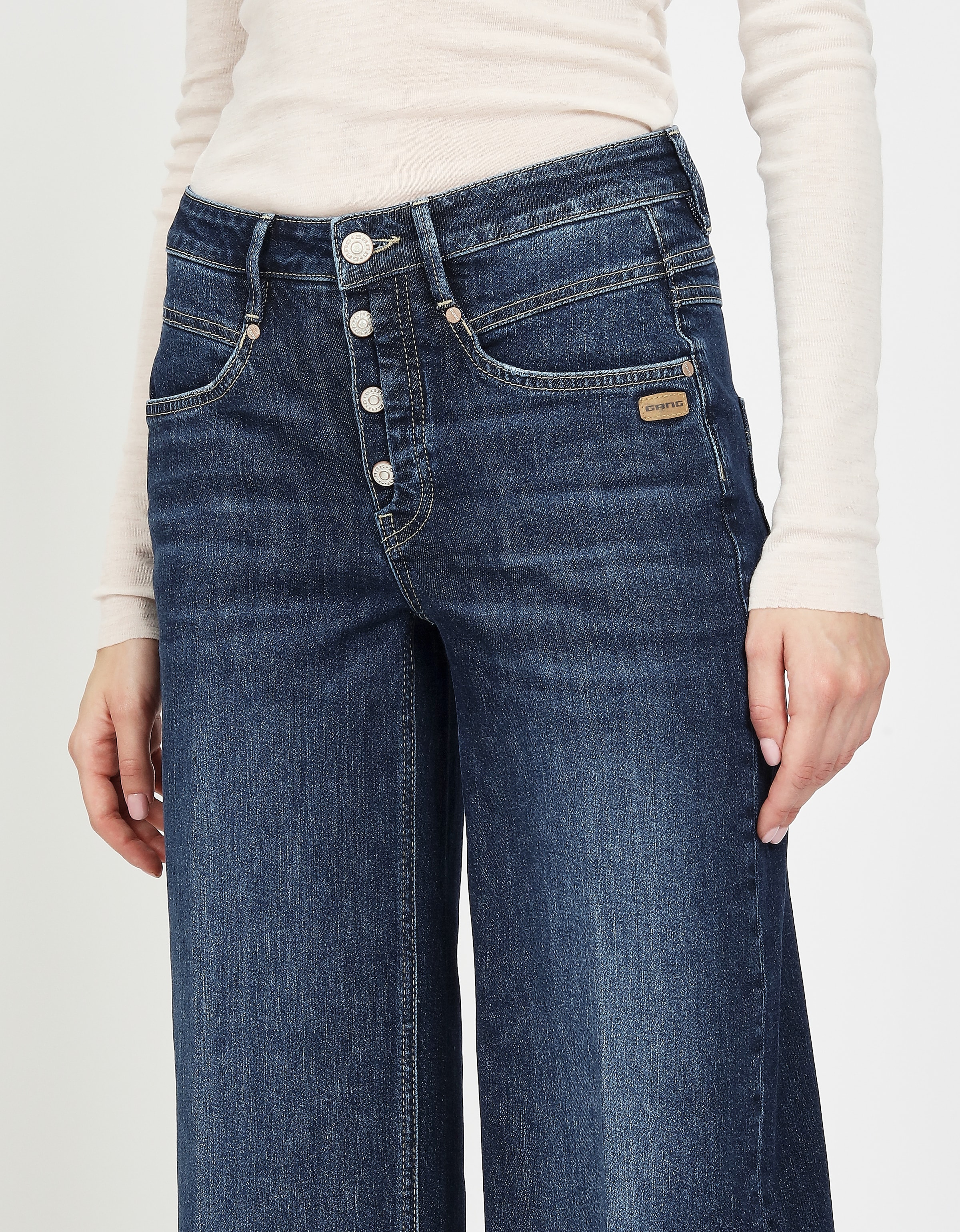 GANG Weite Jeans »94MEDINA WIDE«, mit Knopfverschluss