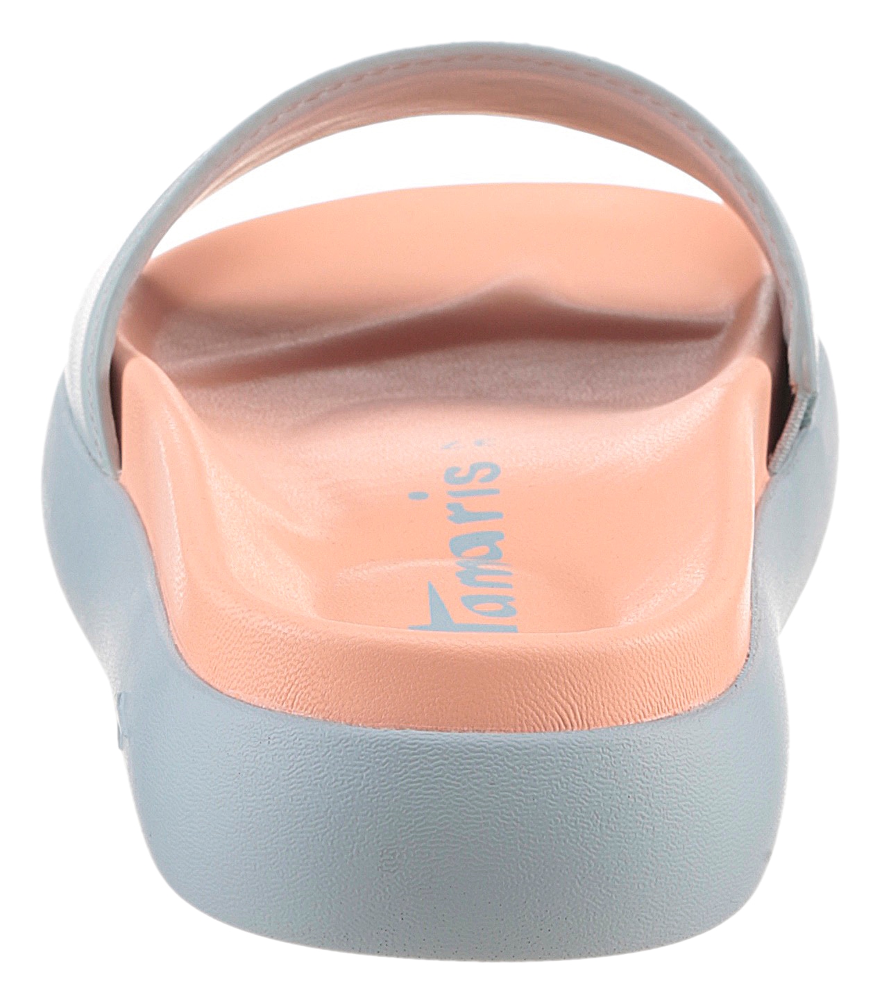 Tamaris Pantolette, Plateau, Sommerschuh, Schlappen mit kleinem Gummizug an der Bandage