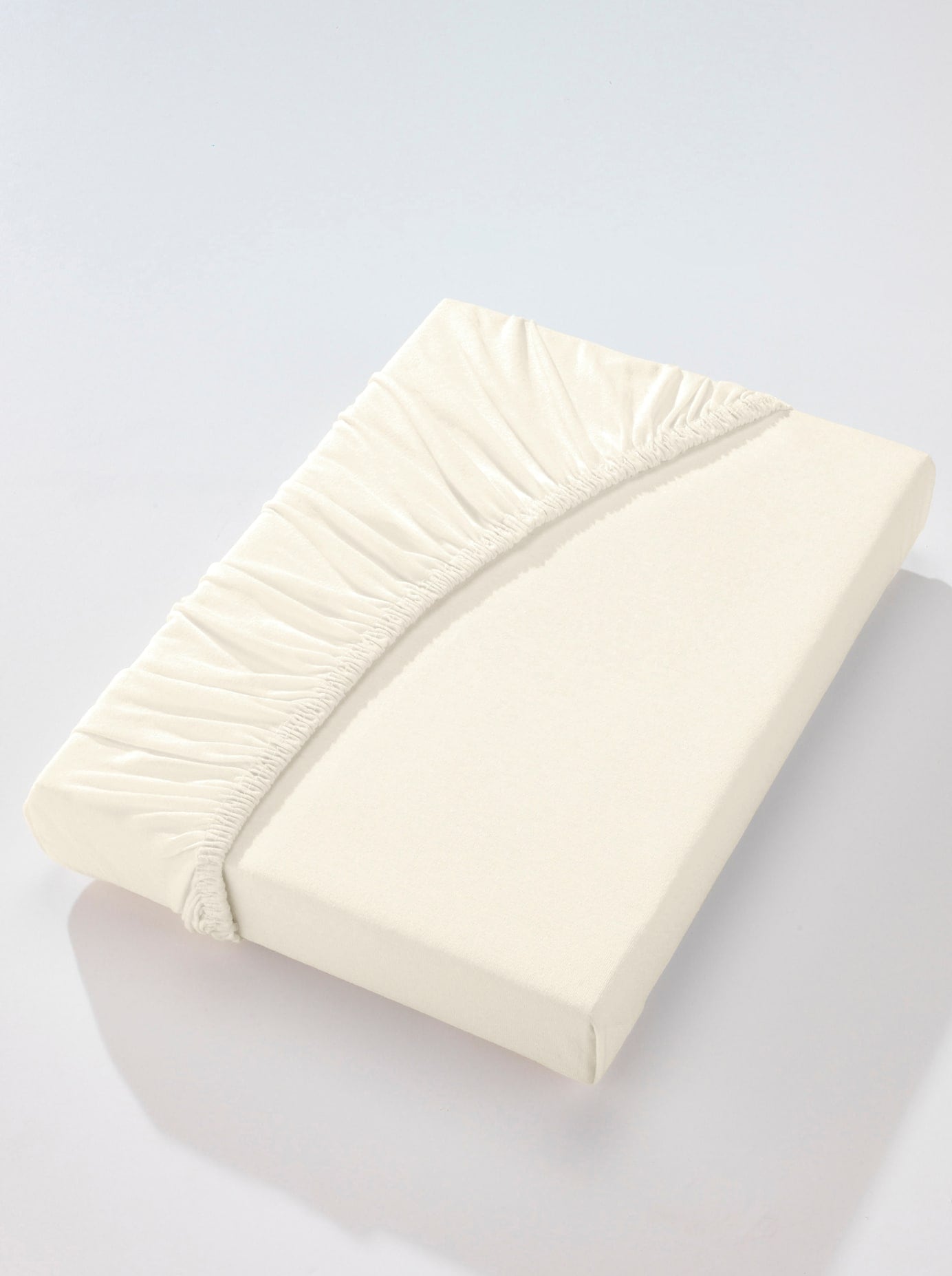 Betttuch BIBERNA, B:100cm L:220cm, beige, Jersey, 100% Baumwolle, Bettlaken