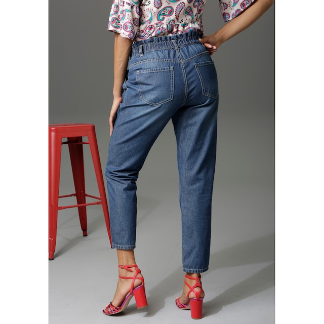 Aniston CASUAL Loose-fit-Jeans, high waist mit bequemen Gummizugbund,  Paperbag-Jeans online bestellen | BAUR