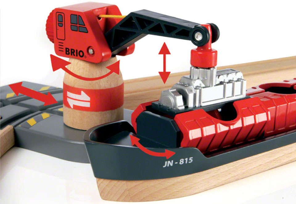 BRIO® Spielzeug-Eisenbahn »BRIO® WORLD, Container Hafen Set«, (Set), FSC® - schützt Wald - weltweit