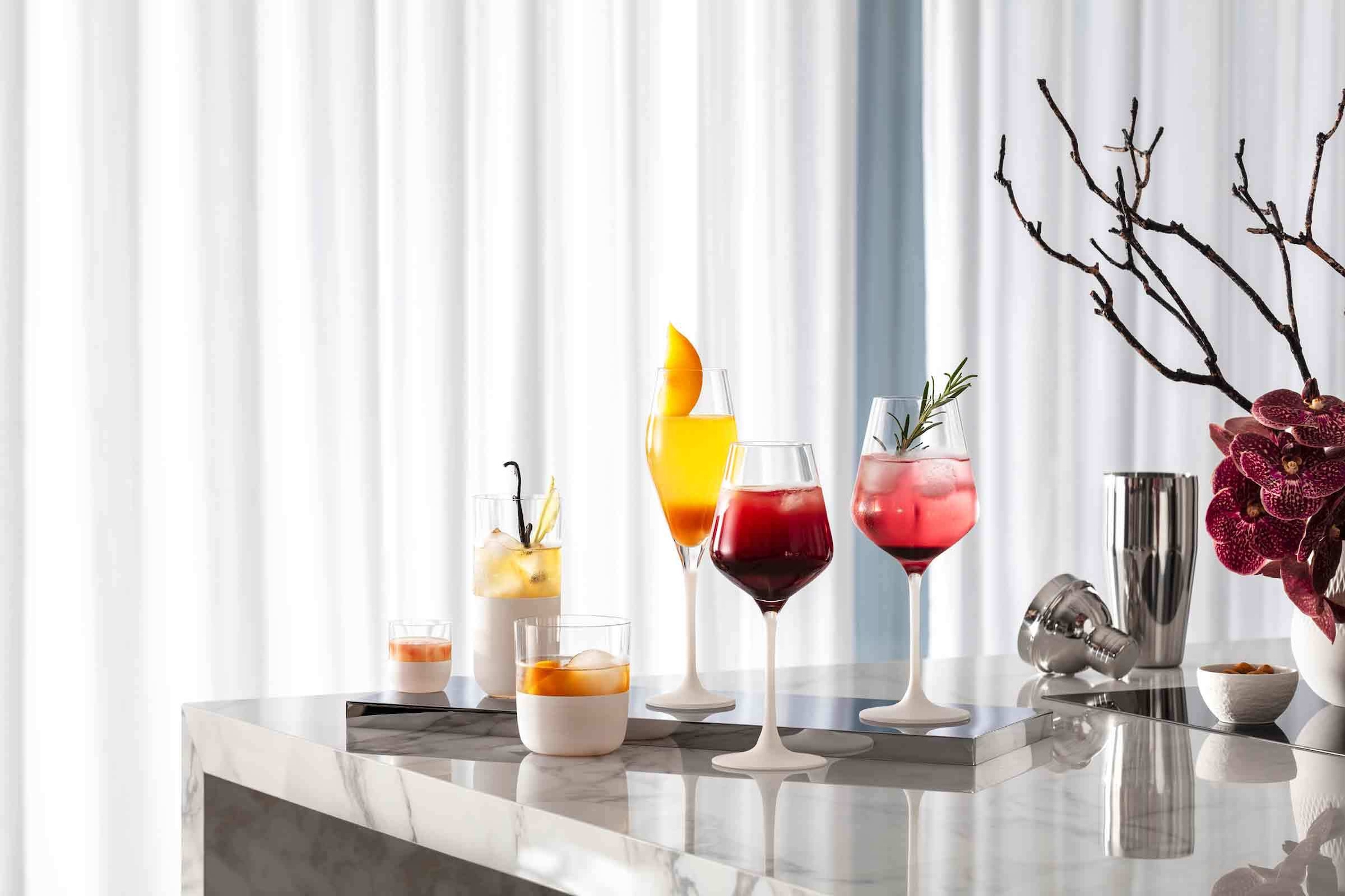Villeroy & Boch Longdrinkglas »Longdrinkbecher Manufacture Rock 300 ml 4er Set weiß-transparent«
