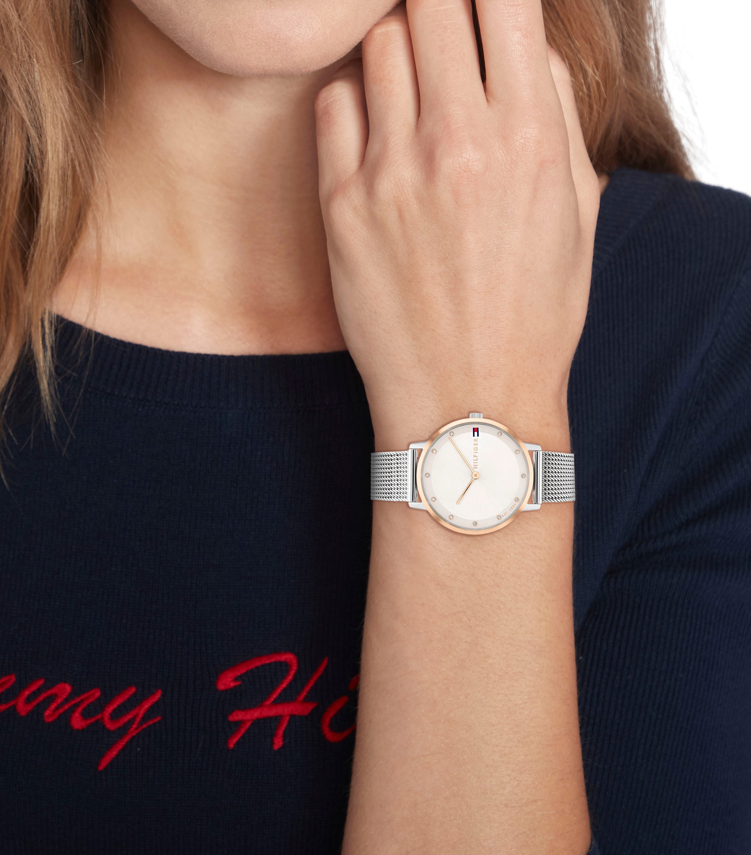 Tommy Hilfiger Quarzuhr »PIPPA«, Armbanduhr, Damenuhr, analog, Edelstahlarmband