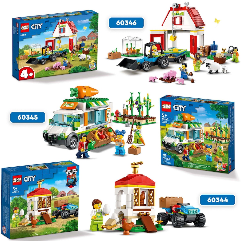 LEGO® Konstruktionsspielsteine »Bauernhof mit Tieren (60346), LEGO® City«, (230 St.)