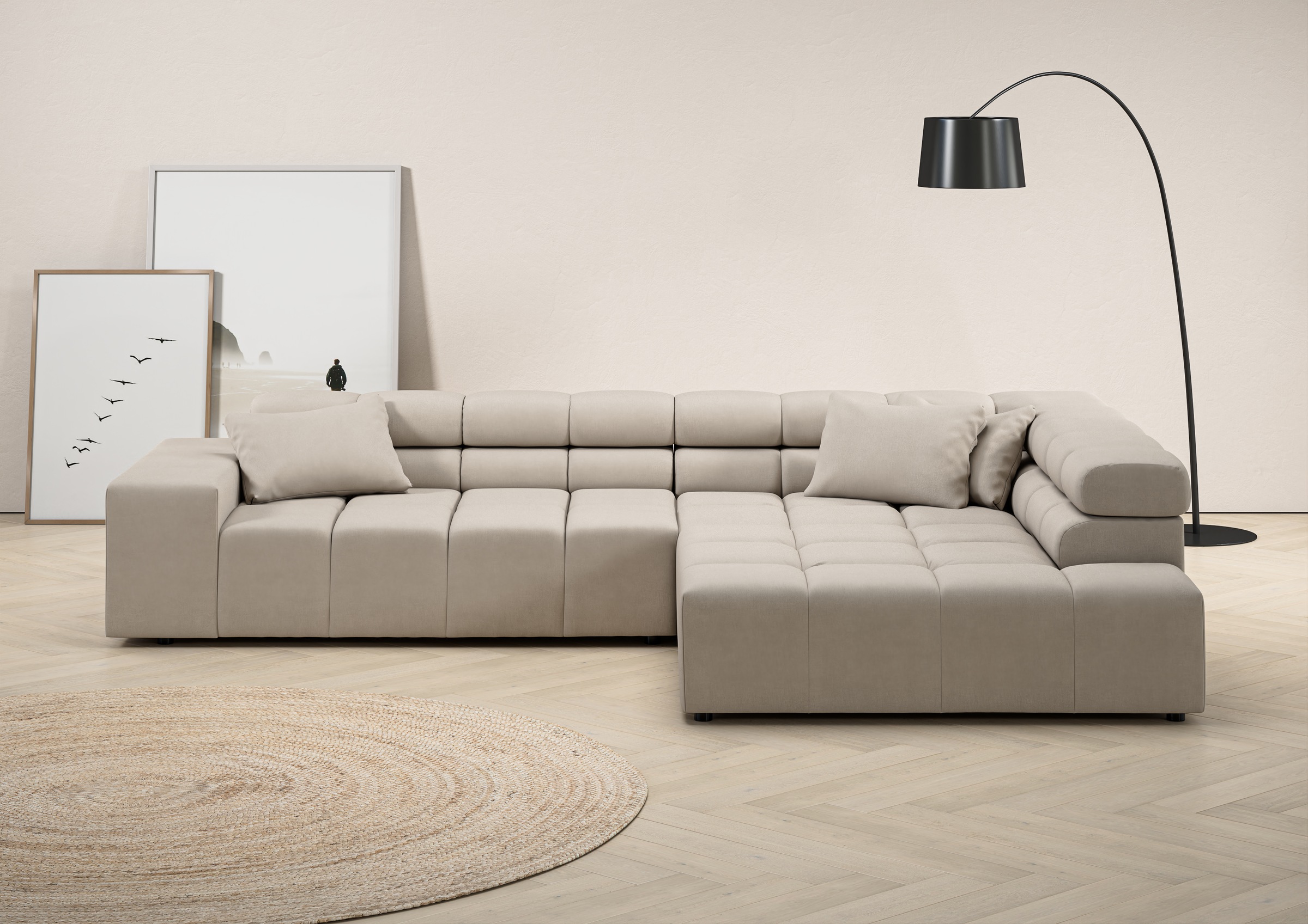 INOSIGN Ecksofa "Ancona incl. Kopfteilverstellung, Breite 319cm, L-Form", w günstig online kaufen
