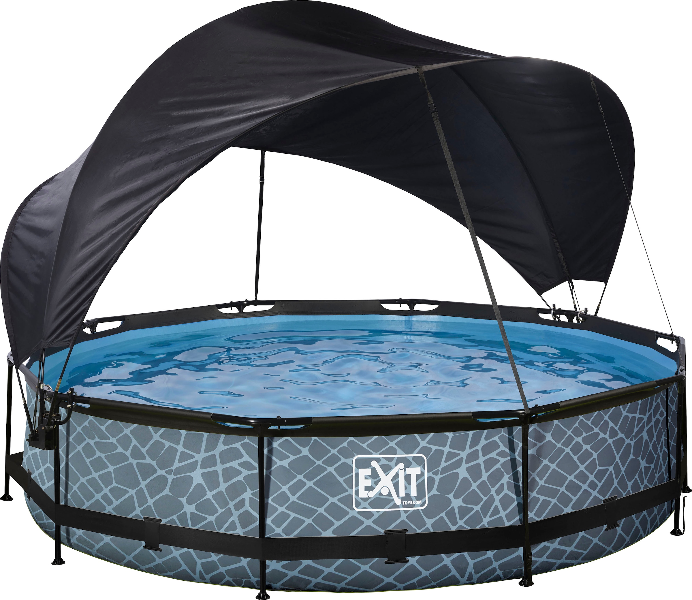 EXIT Framepool »inkl. Sonnensegel«, (Set, 4 tlg.), ØxH: 360x76 cm, mit Kartuschen-Filterpumpe & Filterkartusche