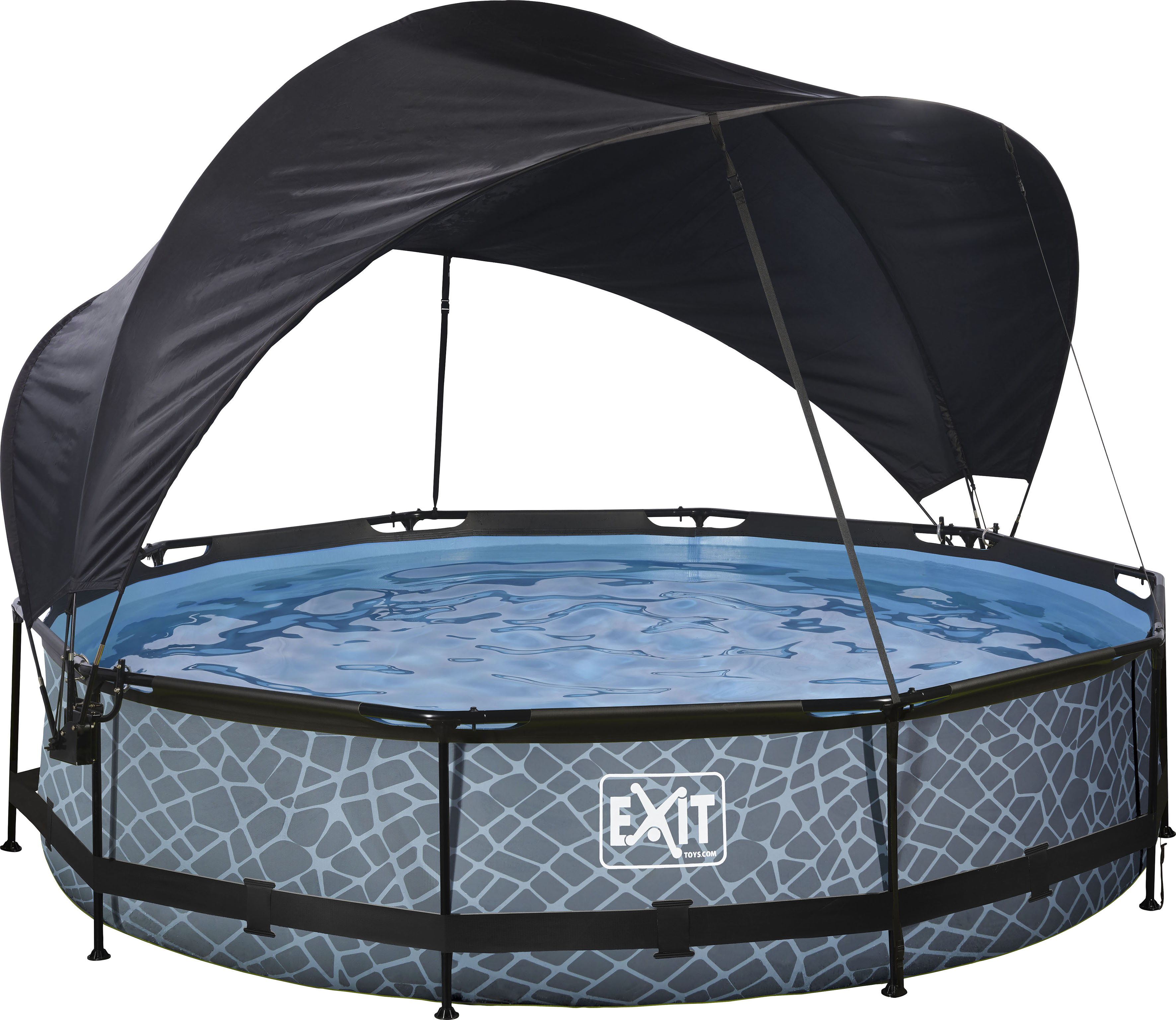 Thumbnail - EXIT Framepool "inkl. Sonnensegel" ØxH: 360x76 cm, mit Kartuschen-Filterpumpe & Filterkartusche