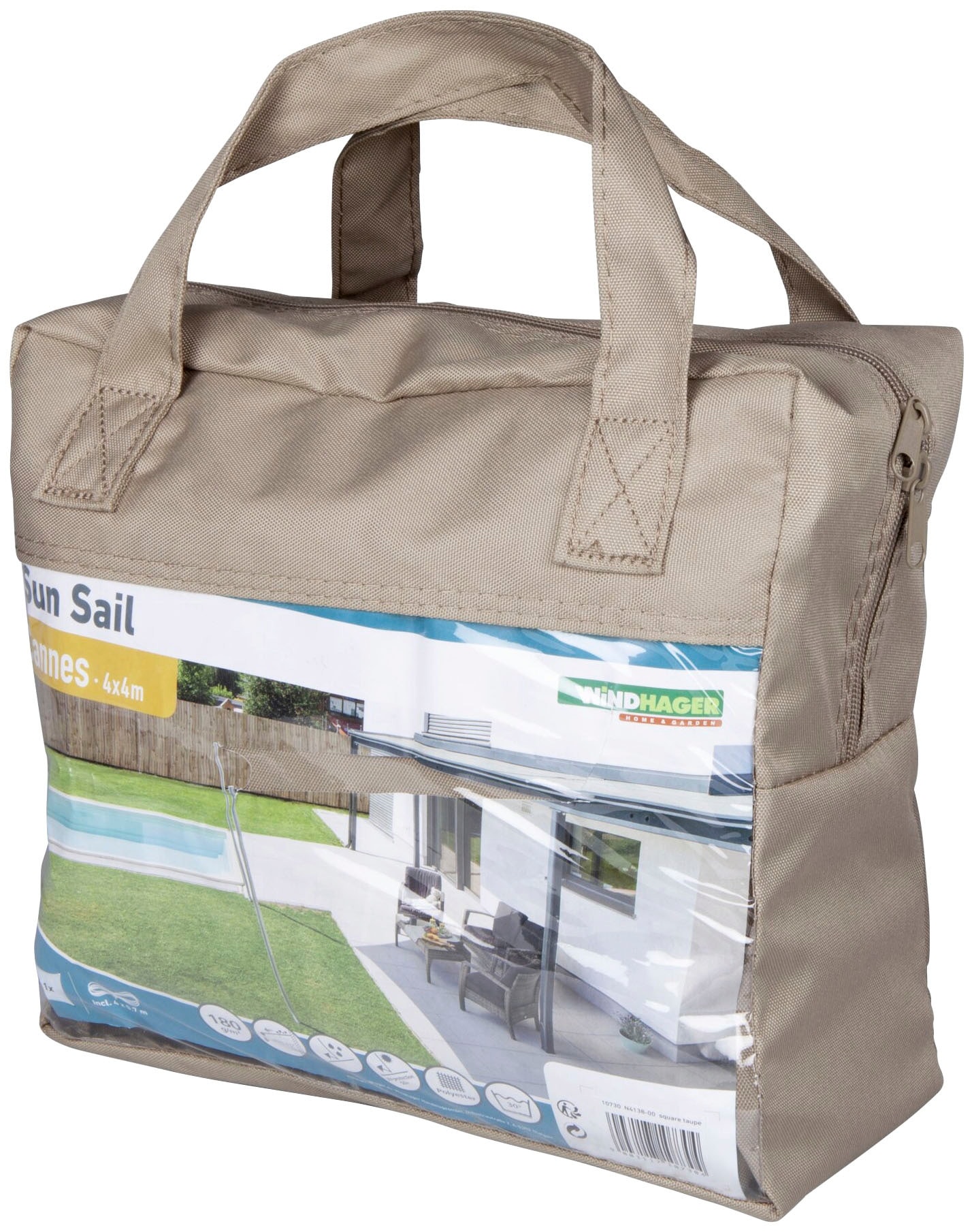 Windhager Sonnensegel »Cannes Quadrat«, 4x4m, taupe