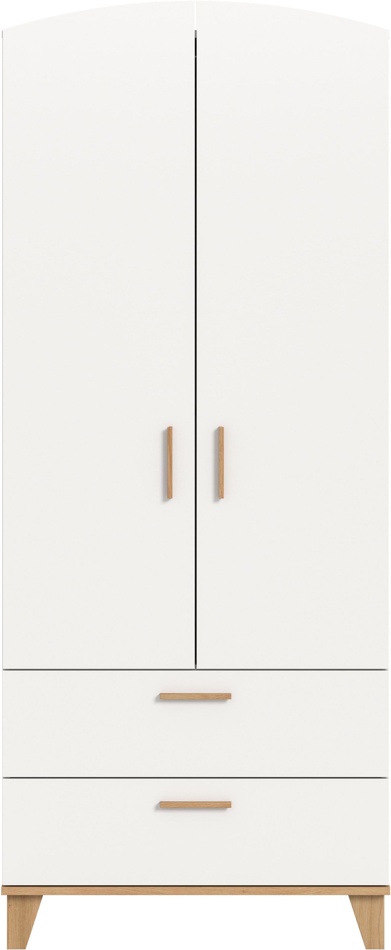 Home affaire Kleiderschrank »LASSE, Schlafzimmerschrank, Garderobe, Schrank« in verschiedenen Breiten erhältich, im Scandi-Look, 1 Stk. tlg. 2 Türen, 2 Schubkästen, 1 Konstruktionsboden, 1 Kleiderstange