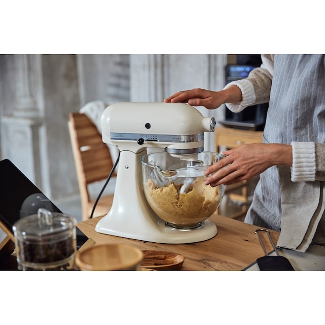 KitchenAid Küchenmaschine »5KSM125EFL FRESH LINEN«, Gratis  Fleischwolf/Spritzgebäckvorsatz, Schüssel, (Wert ca. 238,-UVP) | BAUR