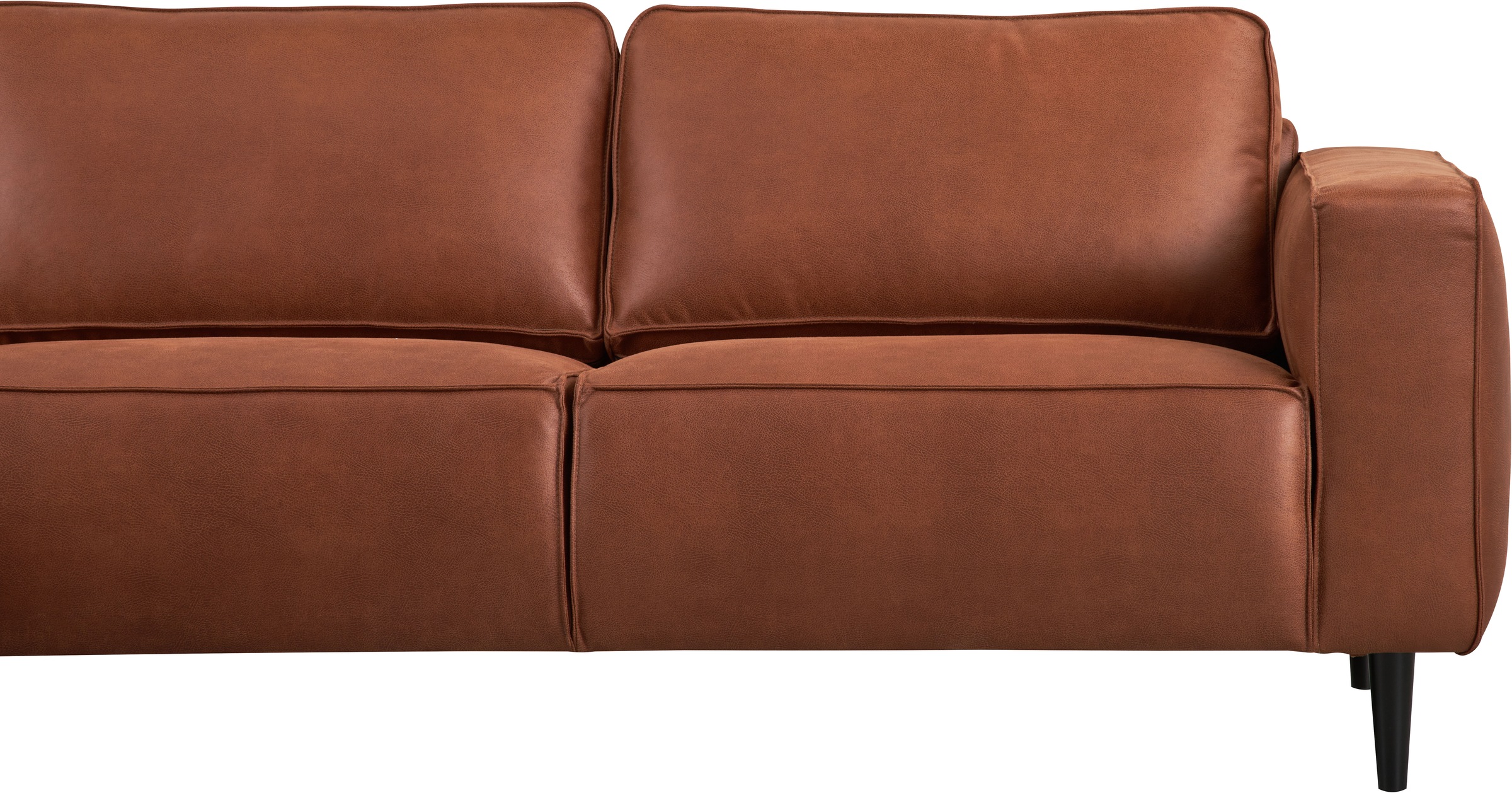 Places of Style Ecksofa »Fumone, Lederoptik oder Soft-Touch Chenille«, Breite 260, mit schwarzen Massivholzfüßen