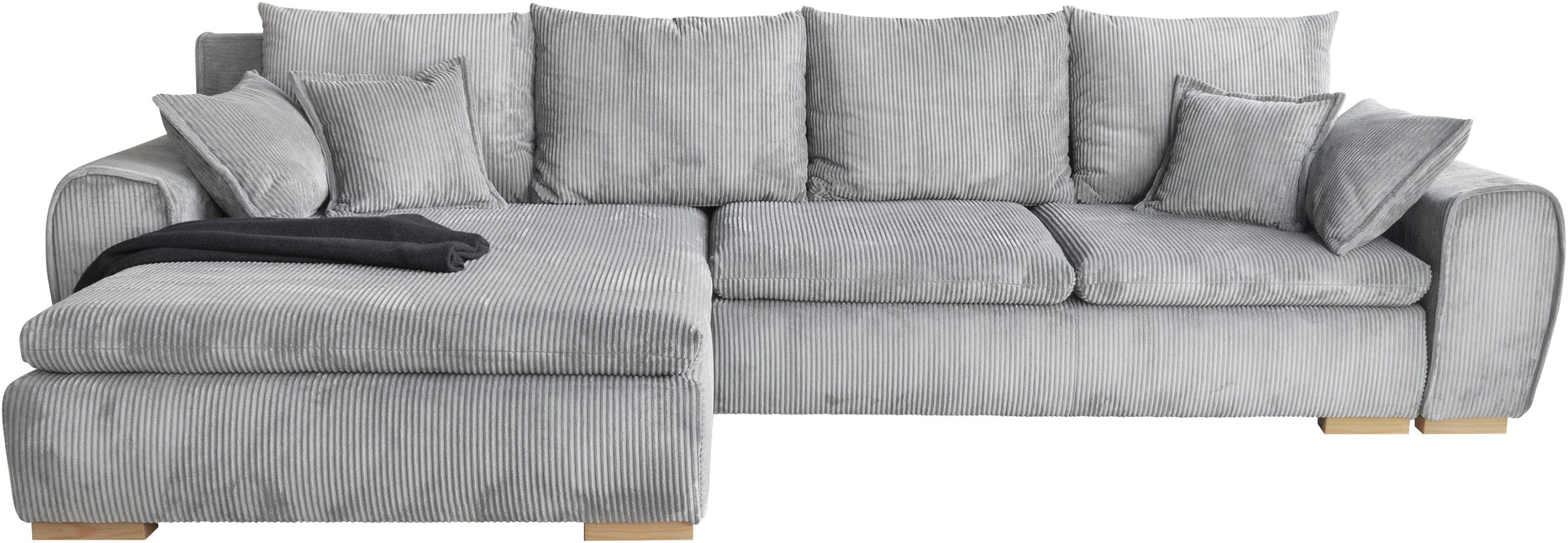 Home affaire Ecksofa "Katja", Cord Bezug, inkl. Schlaffunktion und Stauraum günstig online kaufen