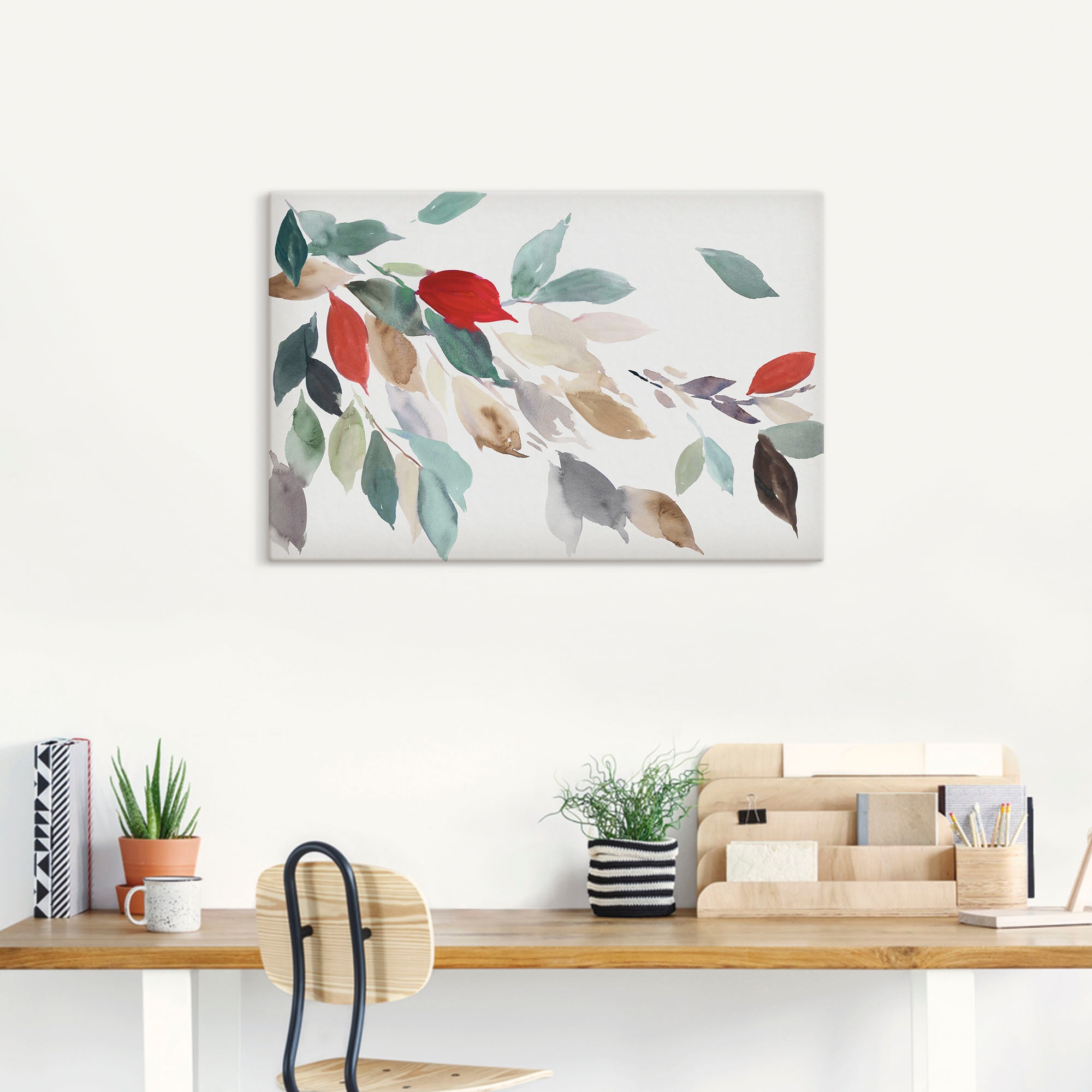 Artland Leinwandbild "Herbstfarbene Blätter III" Blätterbilder 1 Stk. tlg. günstig online kaufen