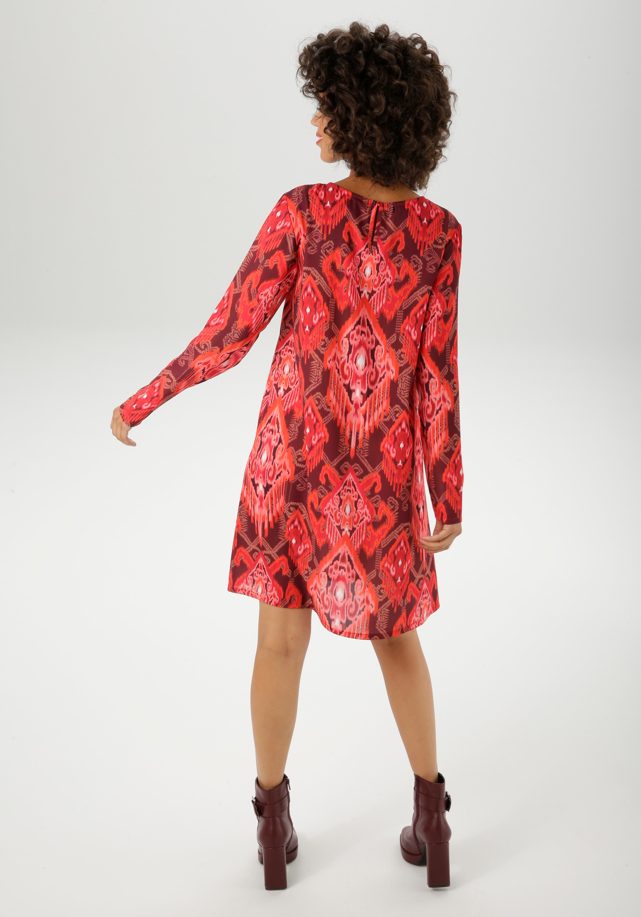 Aniston CASUAL Minikleid, mit farbharmonischem Folklore-Druck - NEUE KOLLEKTION
