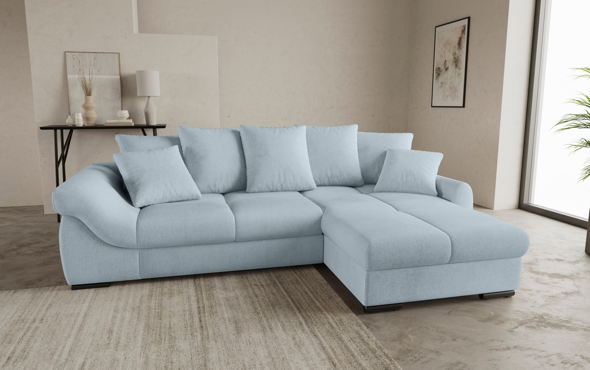 Mr. Couch Ecksofa "Livorno DuraFlex L-Form", inkl. Hochschläfer-Bettauszug, günstig online kaufen