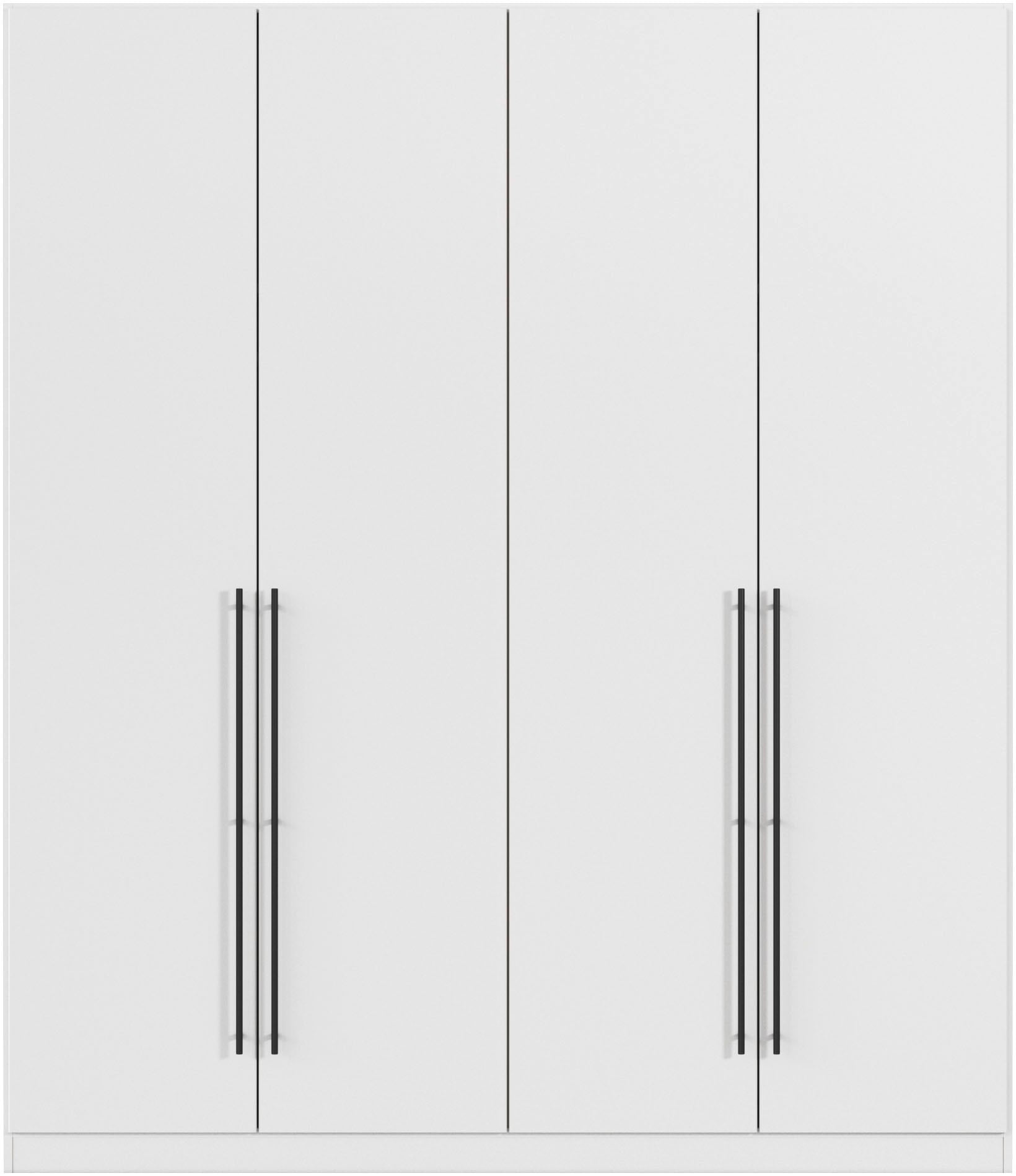 rauch Kleiderschrank »Drehtürenschrank Schrank Garderobe Wäscheschrank Schlafzimmer AVOLA«, (in 3 verschiedenen Ausstattungen BASIC/CLASSIC/PREMIUM), mit hochwertigen Stangengriffen in Schwarz aus Metall MADE IN GERMANY