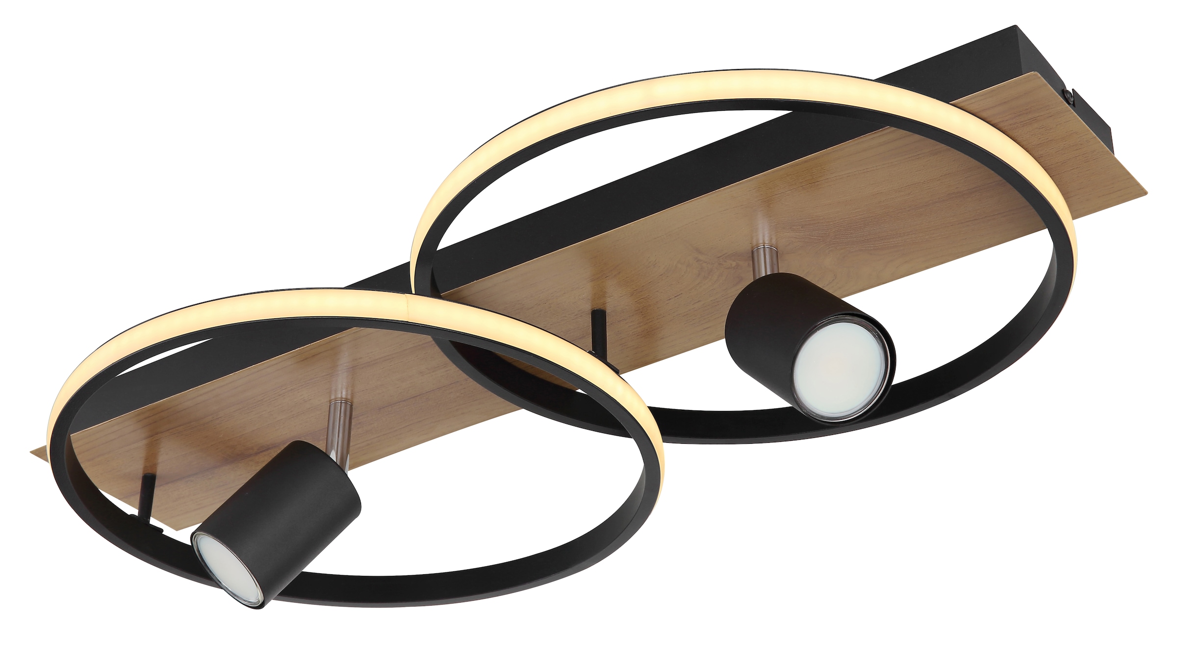 GLOBO LIGHTING LED Deckenleuchte »DANNY«, Leuchtmittel LED-Modul | LED fest integriert, Deckenlampe/Wohnzimmer/Schlafzimmer/modern/Holz