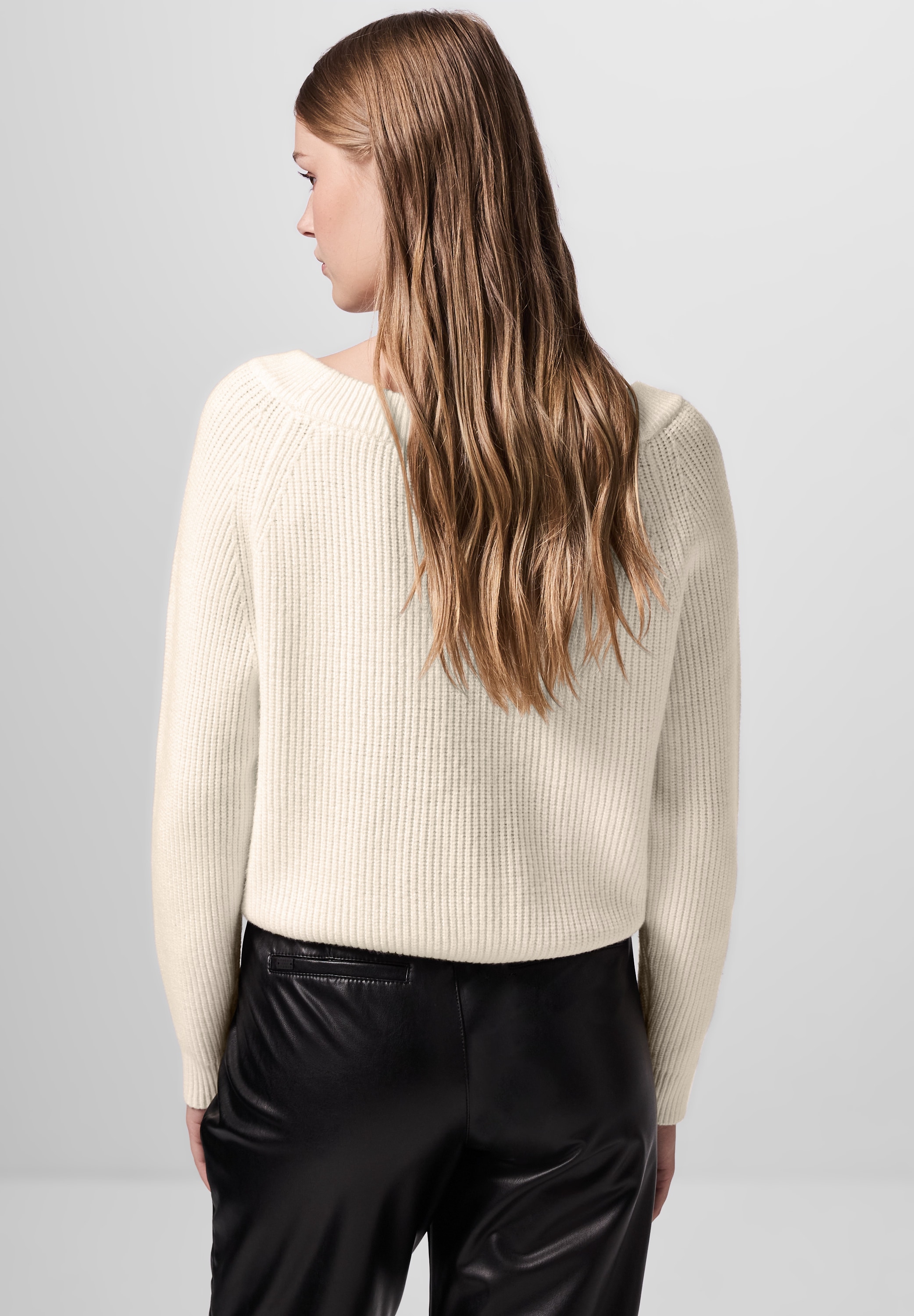 STREET ONE STUDIO Strickpullover, mit U-Boot-Ausschnitt