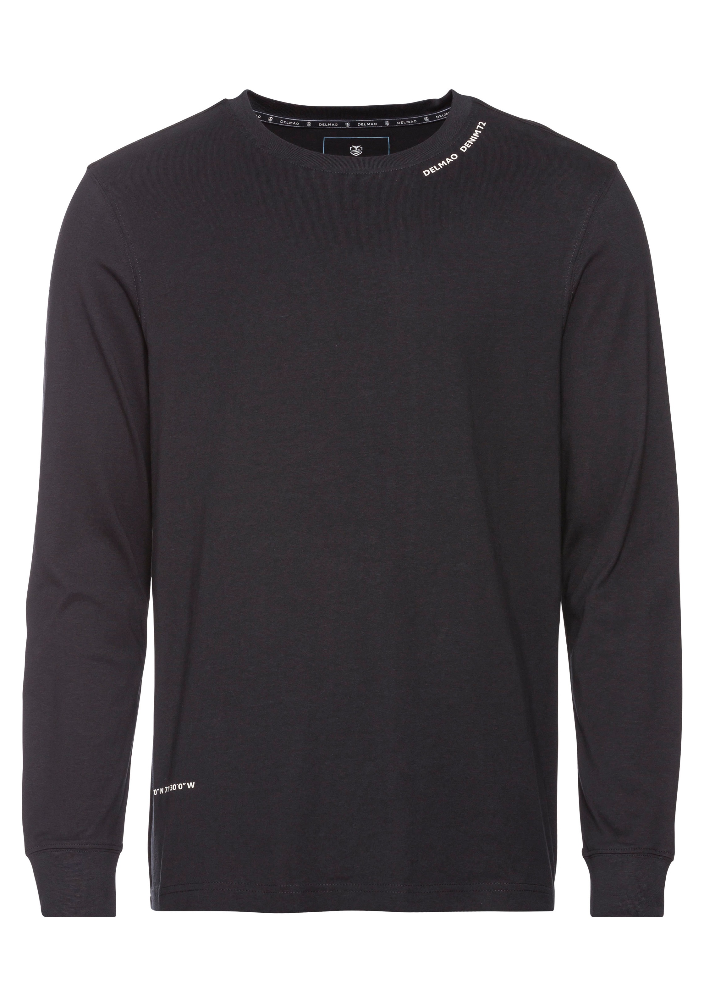 DELMAO Rundhalsshirt, schmal geschnitten, mit Print, aus 100% Baumwolle
