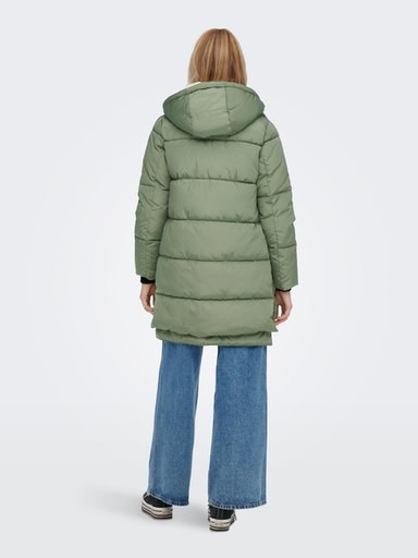 ONLY Steppmantel »ONLNORA LONG PUFFER COAT«, mit kaufen Kapuze | BAUR online