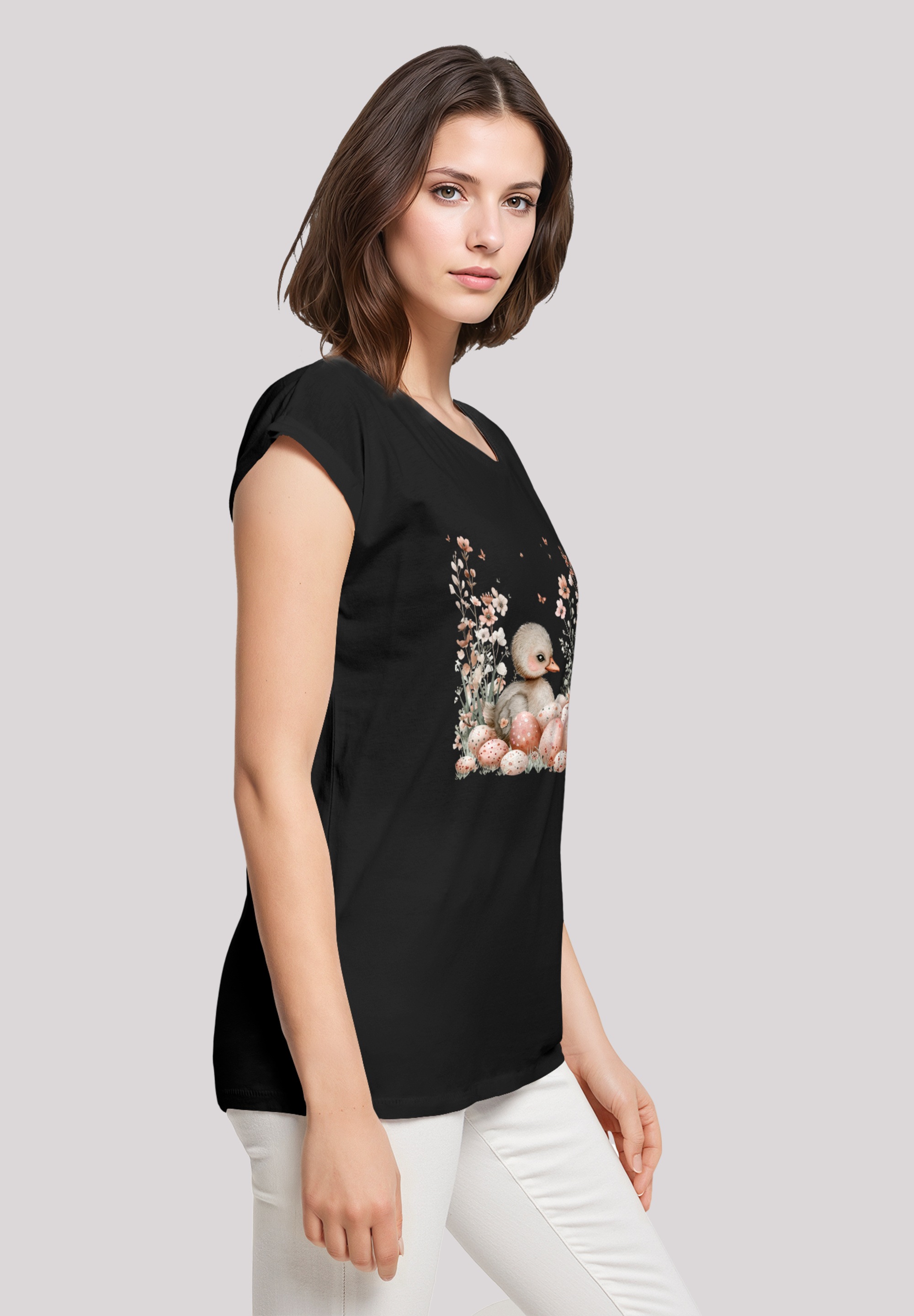 F4NT4STIC T-Shirt »Ente Ostereier Blumen Küken«, Premium Qualität