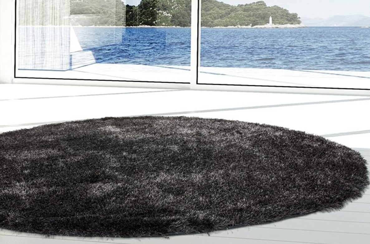 Bruno Banani Hochflor-Teppich "Alga" rund 40 mm Höhe Uni-Farben, besonders weich und kuschelig