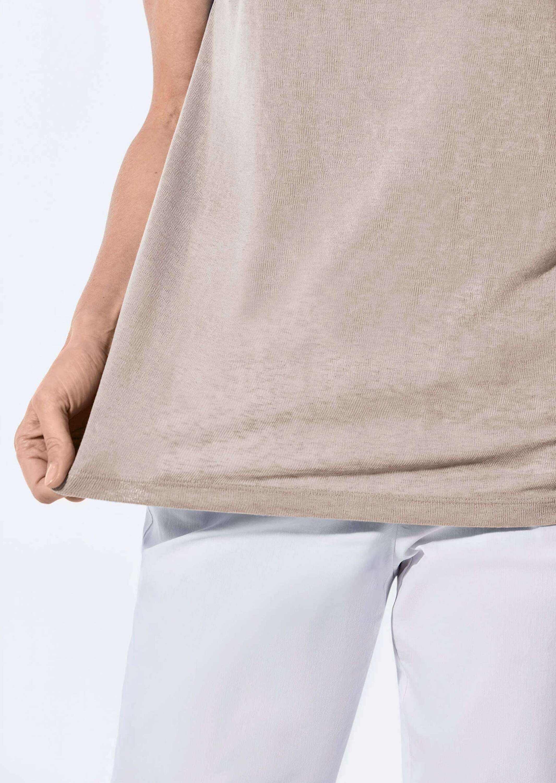 GOLDNER Kurzarmshirt »Shirt Shirt in Leinenoptik«