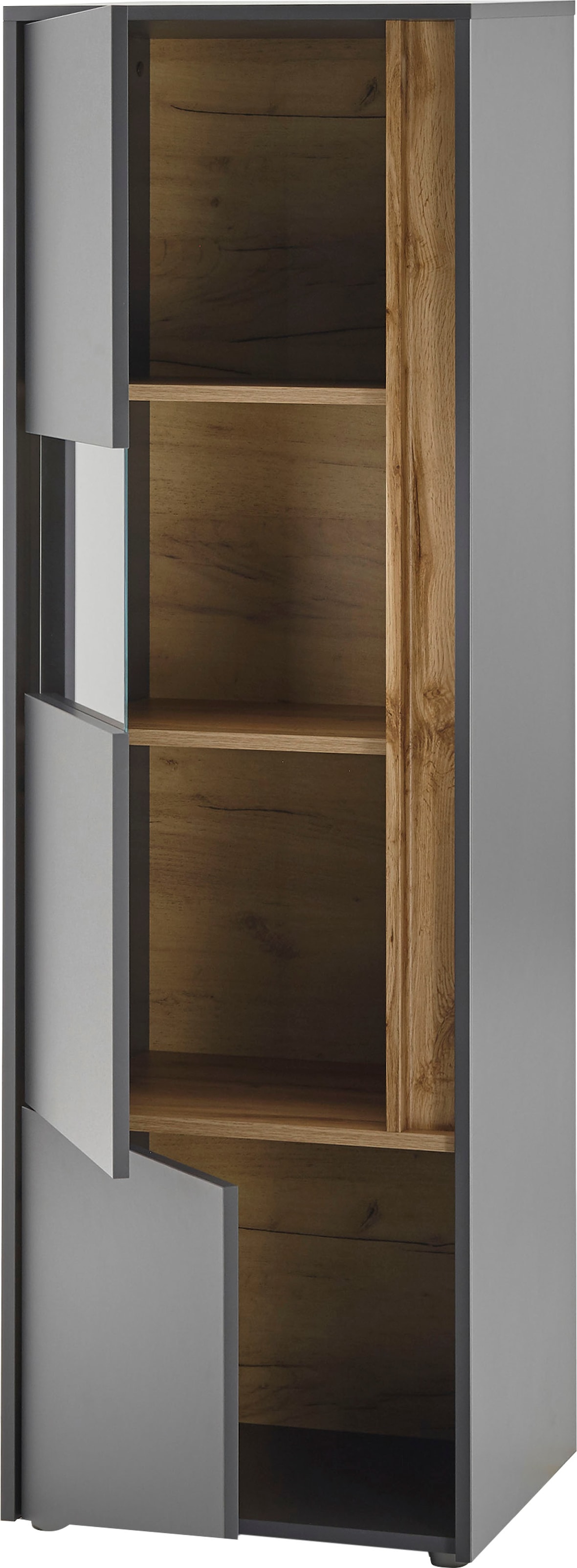 INOSIGN Wohnwand »City/Giron, moderne Anbauwand, Komplettset in vielen Farben verfügbar«, (Set, 3 St.), enthält eine Vitrine & zwei Hängeschränke