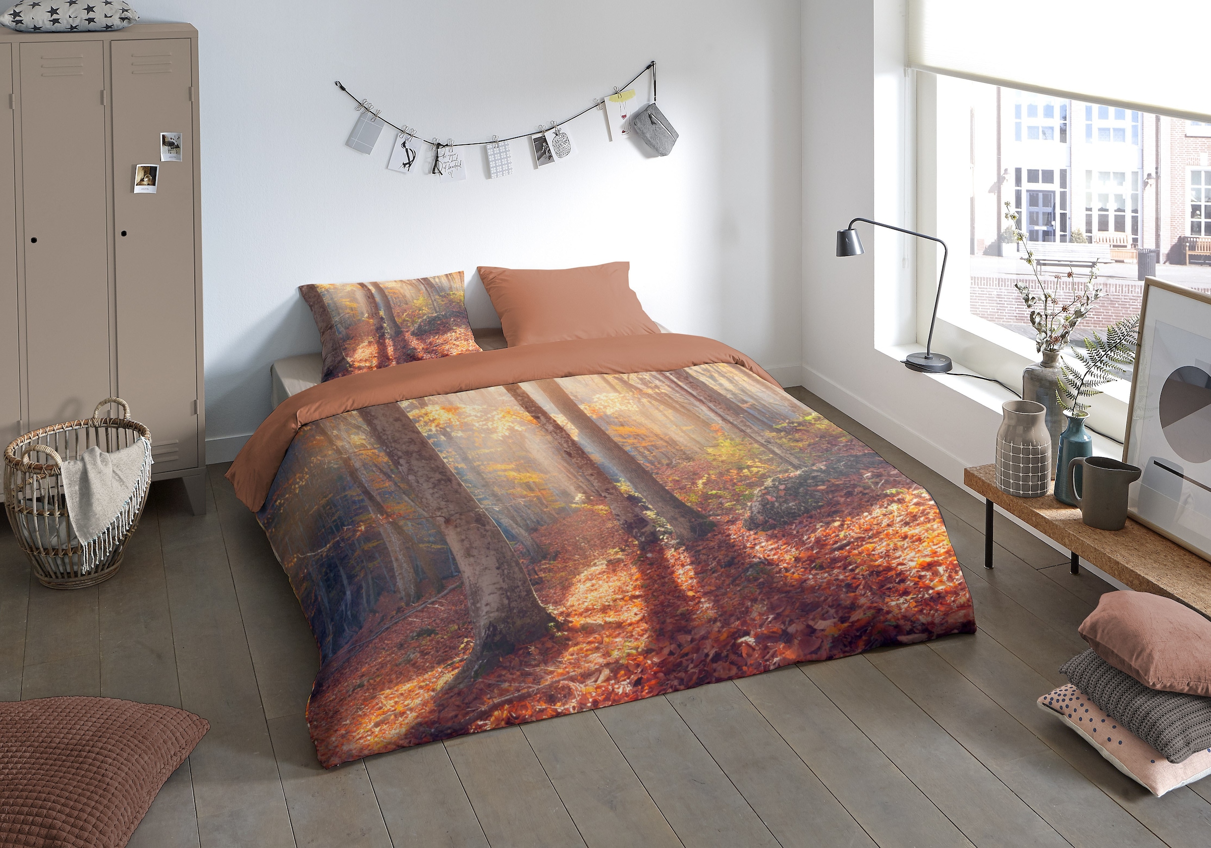PURE luxury collection Wendebettwäsche »Autumnn«, Mikrofaser, 135x200, Pflegeleicht, Reißverschluss, Wendeoptik, Herbst