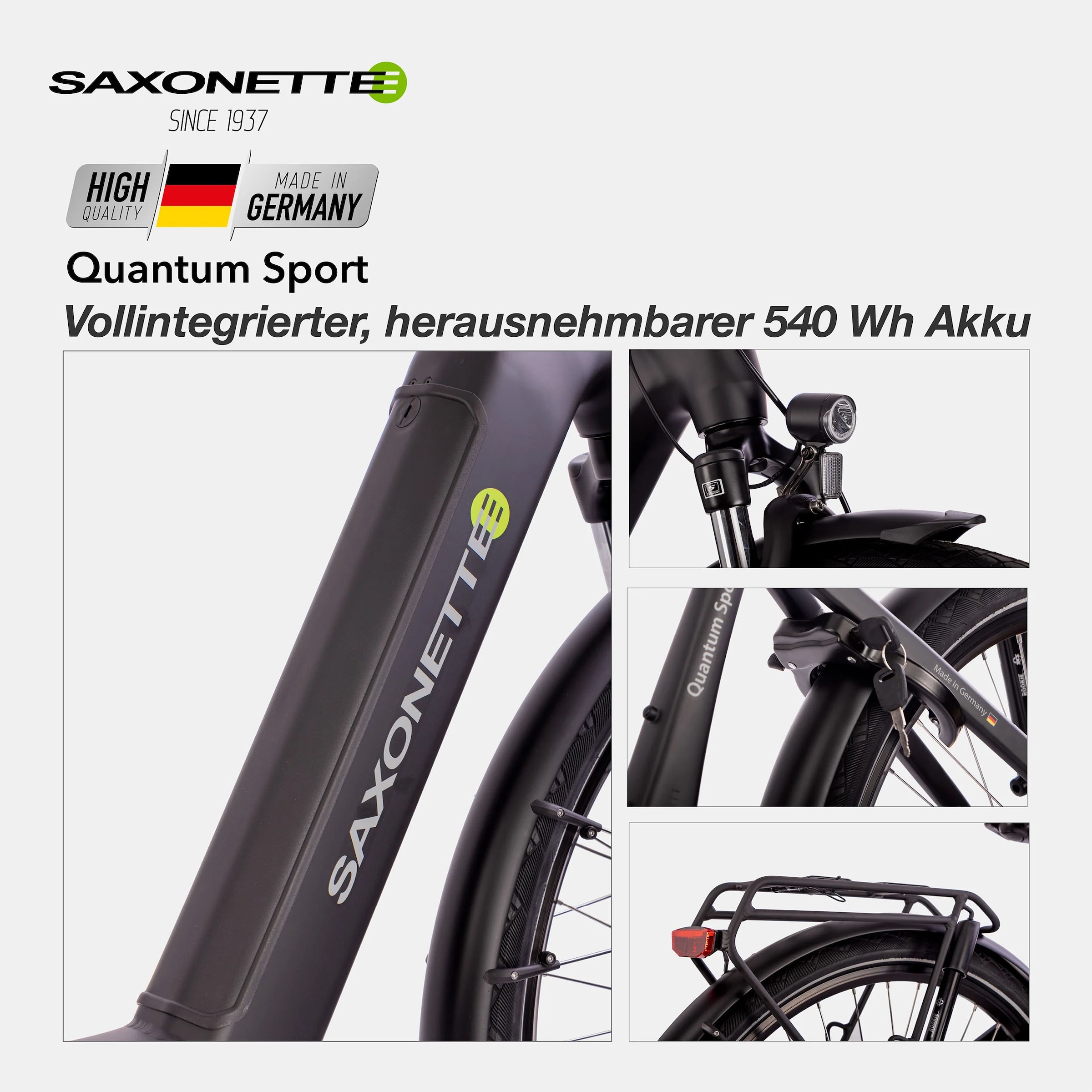 SAXONETTE E-Bike »Quantum Sport Diamand«, 10 Gang, Shimano, Mittelmotor 250 W, Pedelec, Elektrofahrrad für Damen u. Herren