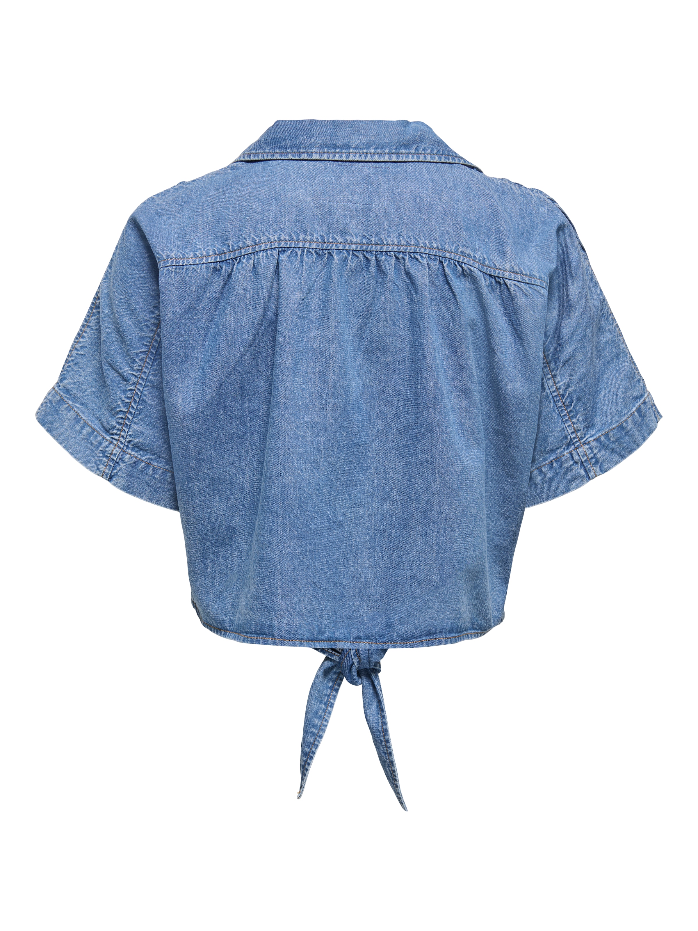 ONLY Jeansbluse »ONLPAULA S/S TIE SHIRT DNM AKM« Baumwollmischung, regular fit