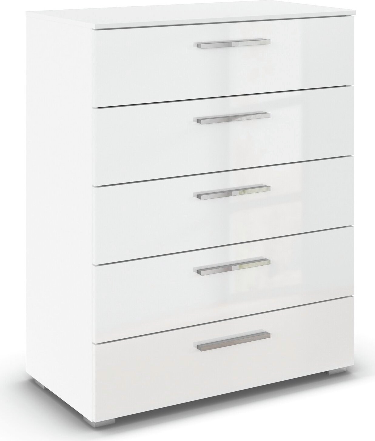 rauch Schubkastenkommode "Highboard Sideboard Kommode MONTCLAR Frontauswahl Dekor/Hochglanz/Glas" in 2 Breiten: 40 oder 80 cm / Höhe 100 cm, inkl. Soft-Close-Funktion, mit 5 geräumigen Schubladen, viele Griffvarianten MADE IN GERMANY