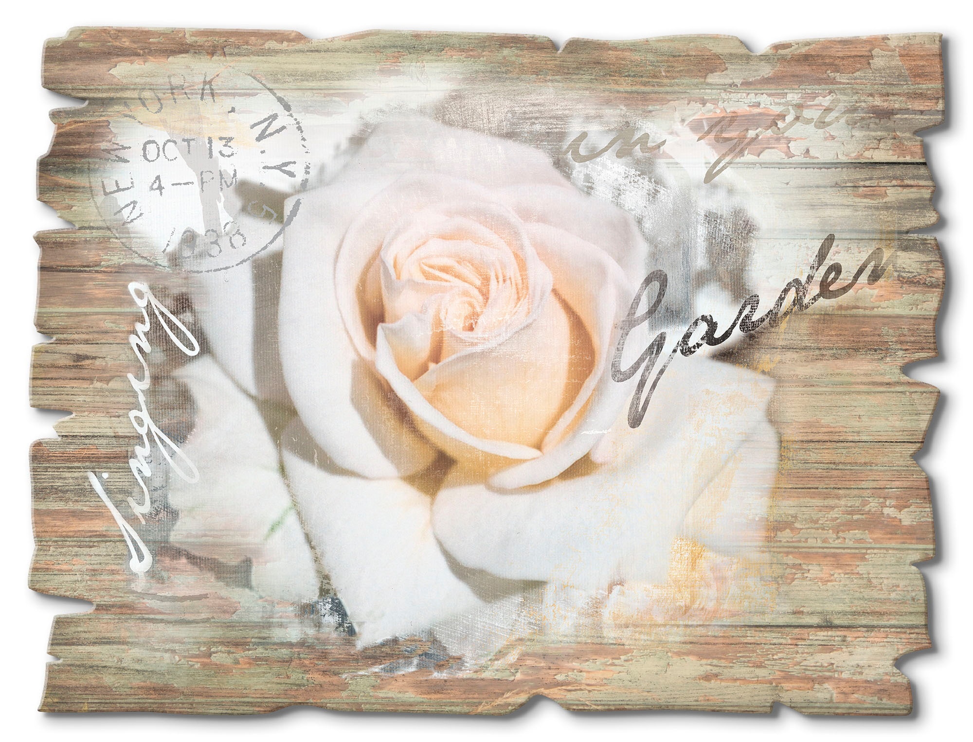 Holzbild »In Buchstaben - Rose«, Blumen, (1 St.)