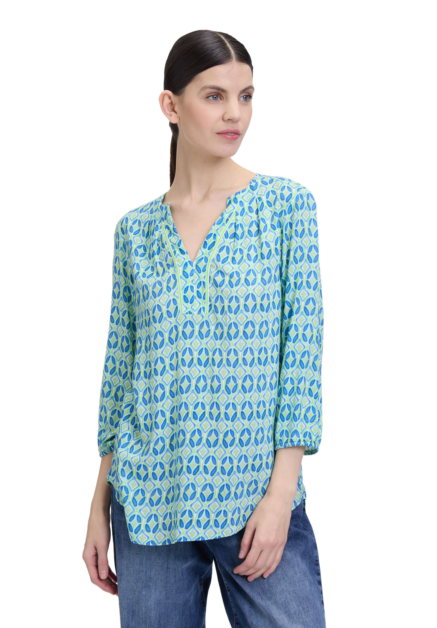 Cartoon Schlupfbluse "Cartoon Damen Casual-Bluse mit Muster" günstig online kaufen