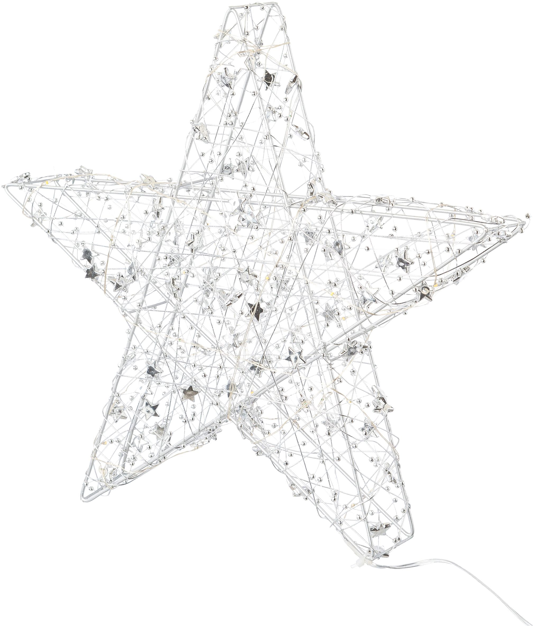 Creativ light Dekostern »Weihnachtsstern, Weihnachtsdeko«, (1 St.), aus Draht, mit 30 LED's, Ø 30 cm, mit Timerfunktion