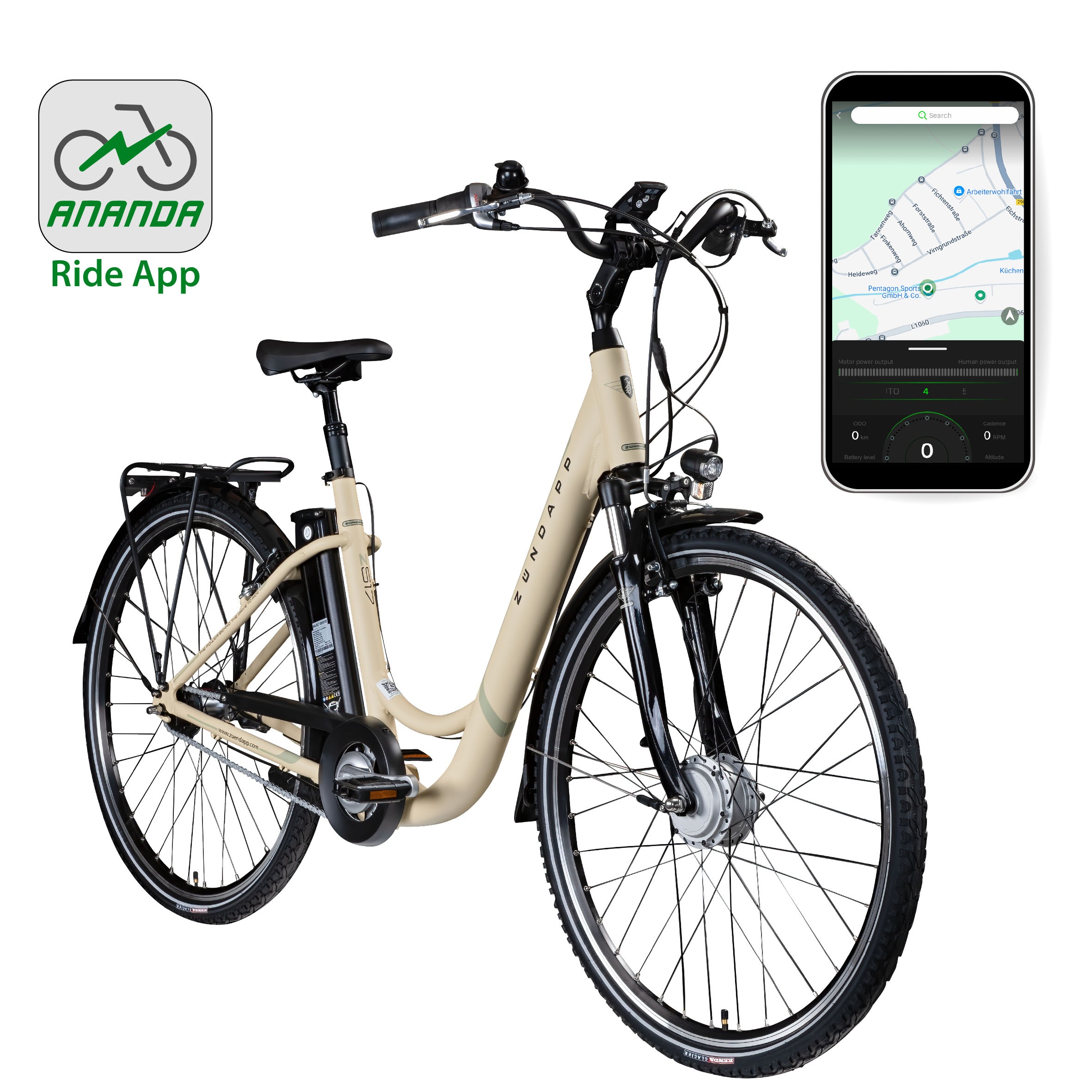 Zündapp E-Bike »Z517«, 7 Gang, Shimano, Nexus, Frontmotor 250 W, Pedelec, Elektrofahrrad für Damen u. Herren