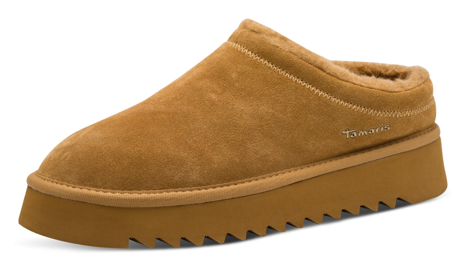 Tamaris Hausschuh, Clogs, Bequemschuh mit Fellimitat-Kragen günstig online kaufen