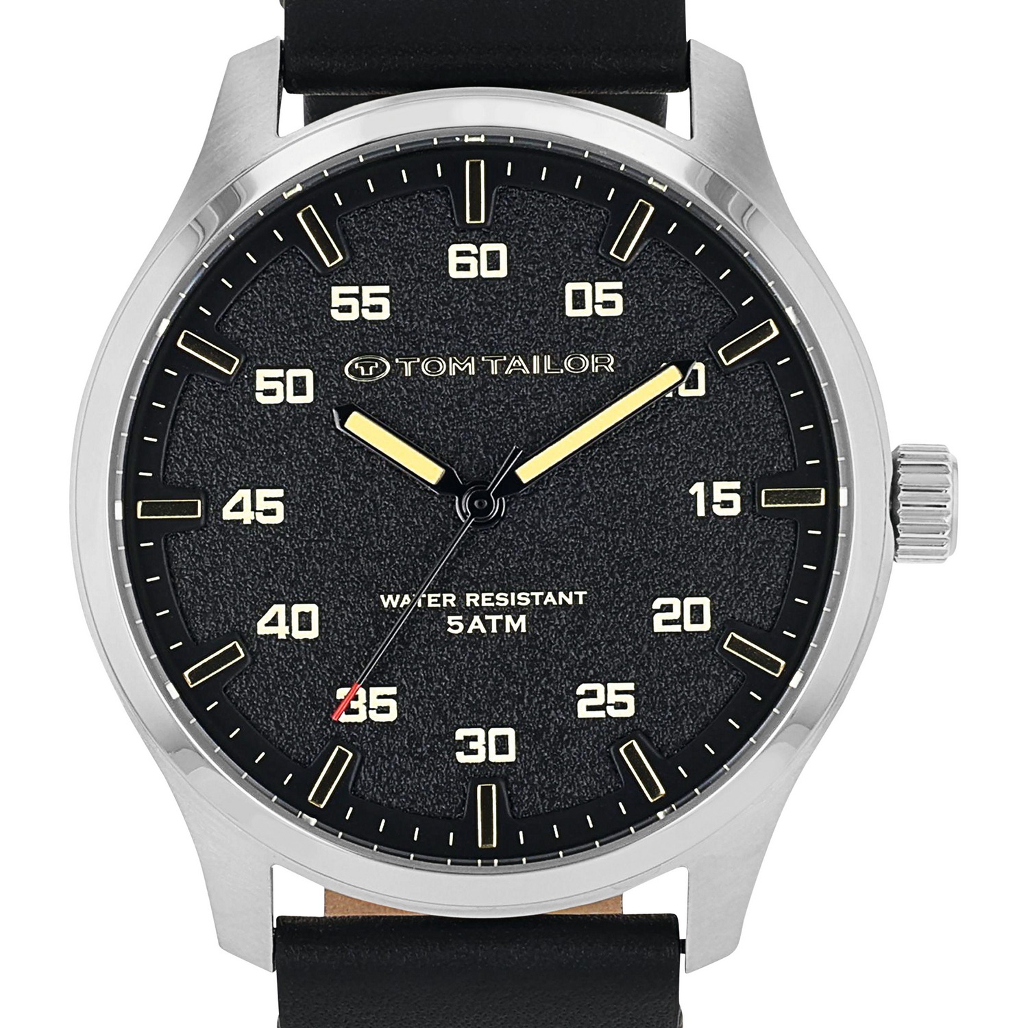 TOM TAILOR Quarzuhr Armbanduhr, Herrenuhr, Lederarmband, analog
