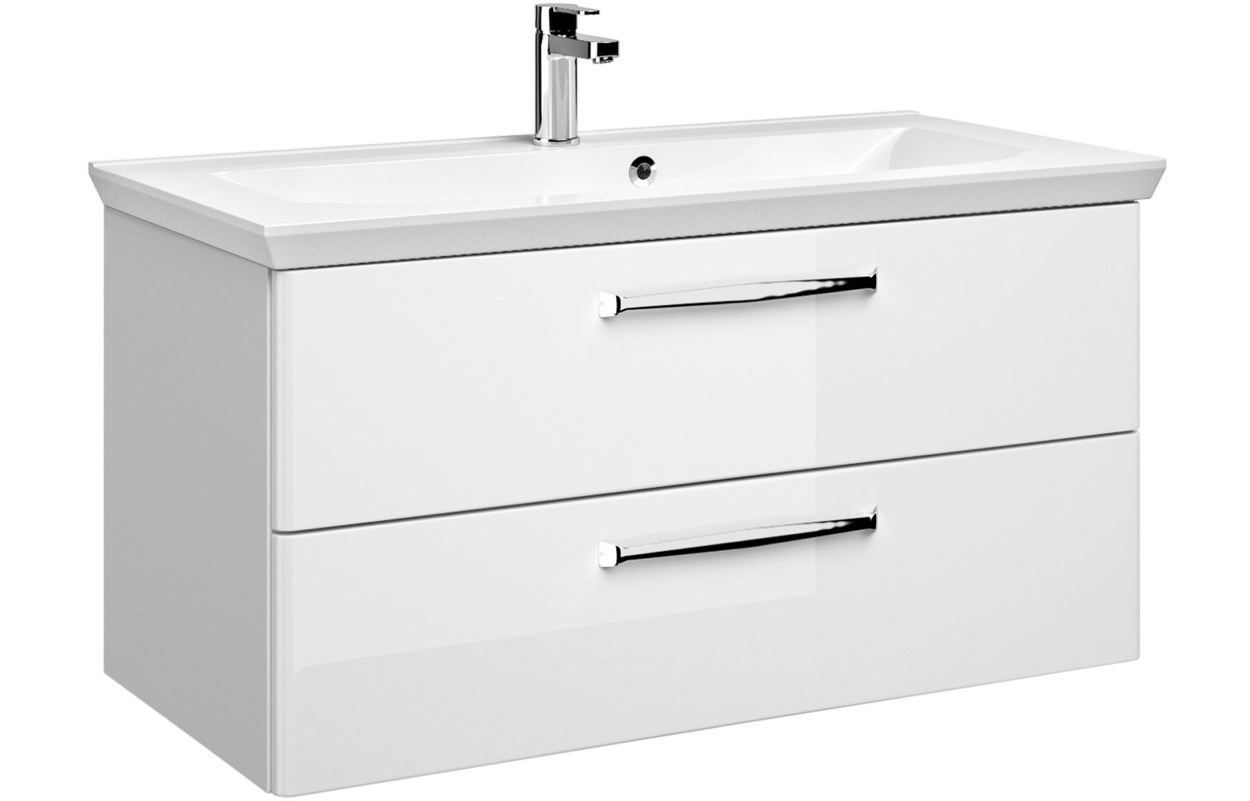 Saphir Badmöbel-Set »Trentino 2-tlg Mineralmarmor-Waschtisch, Spiegelschrank mit LED-Profil«, (3 St.), Badmöbel-Set 110cm breit, inkl. Türdämpfer, 3 Türen, 2 Auszügen