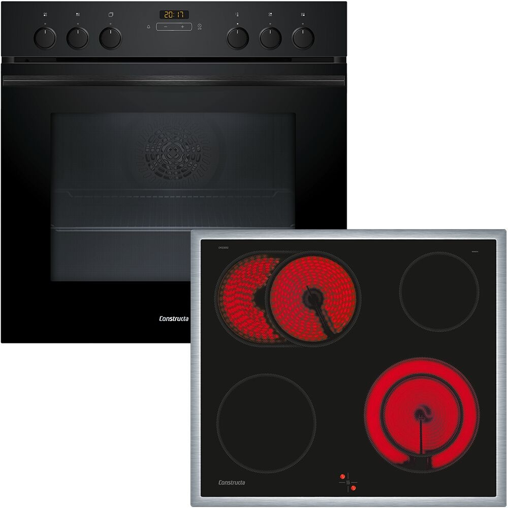 CONSTRUCTA Elektro-Herd-Set "CX5HS609", schwarz, Herdsets