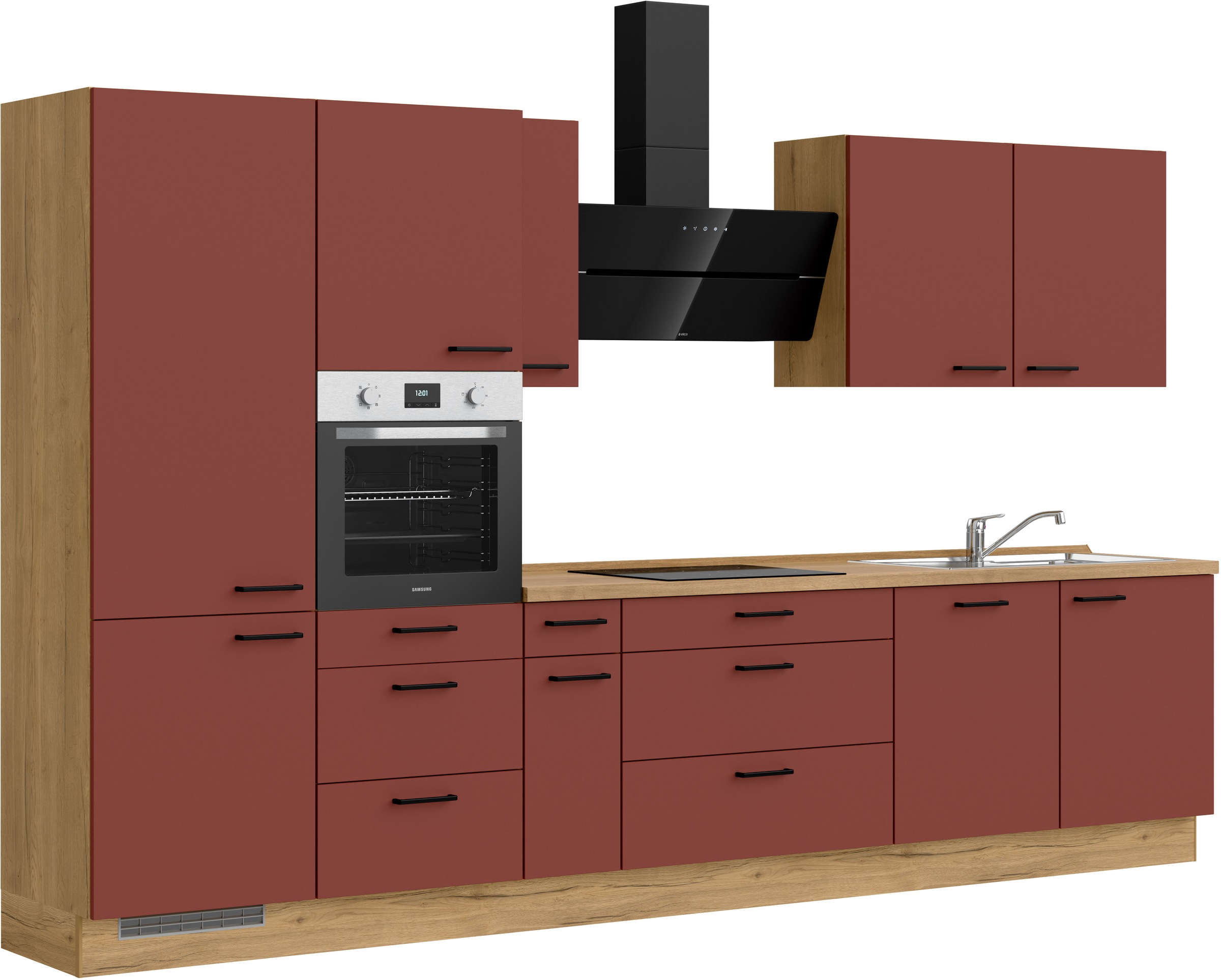 nobilia® Küchenzeile »"Easytouch II"«, vormontiert, Ausrichtung wählbar, Breite 360 cm, wahlw. mit E-Geräten
